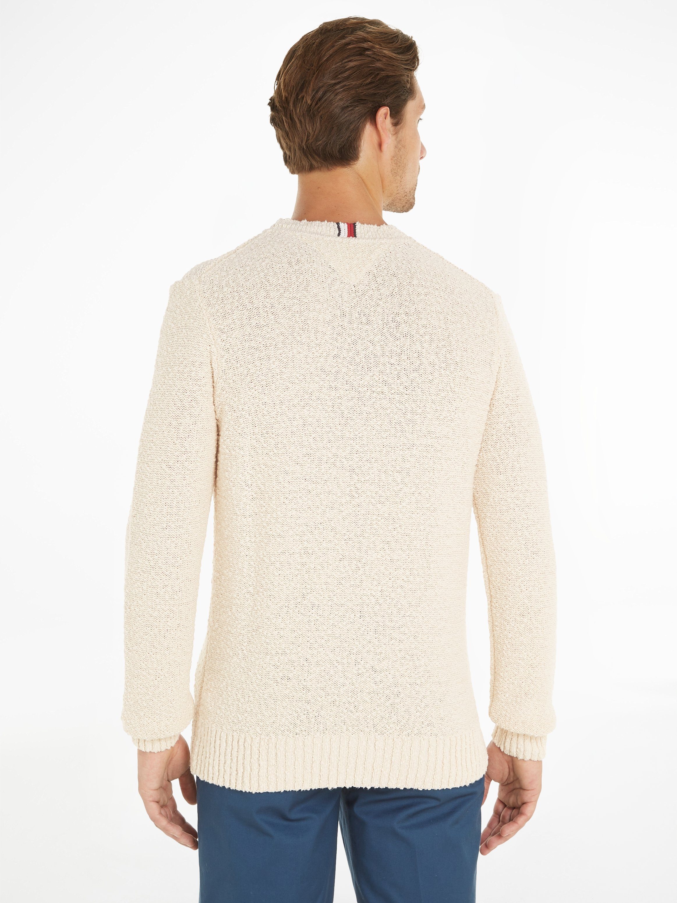 Tommy Hilfiger Strickpullover SLUB YARN C NK mit Logostickerei am Ärmel günstig online kaufen