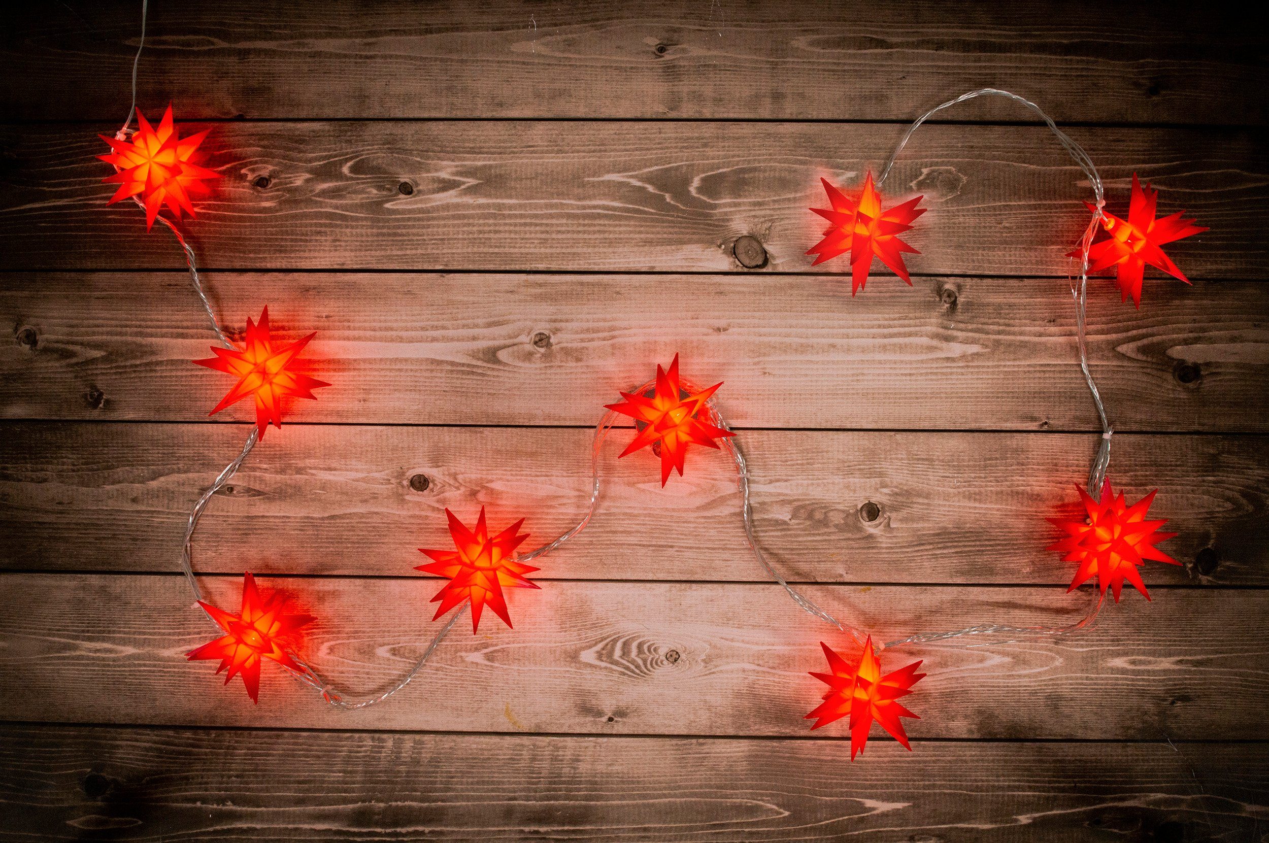 rot 3D-Sterne,Weihnachtsdeko LED-Weihnachtslichterkette näve aussen, LED-Lichterkette 3D-Stern