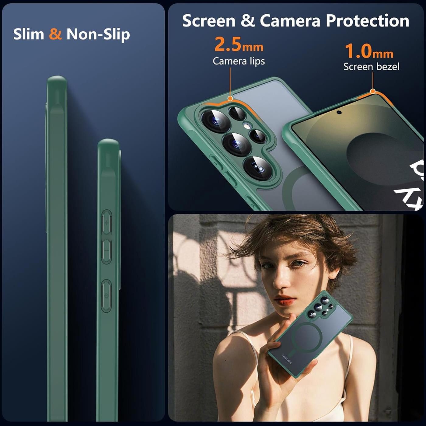 CoolGadget Handyhülle Magnet-Hülle für Samsung Galaxy S25 Ultra Schutzhülle magnetisch 6,9 Zoll, Hülle Matt Stoßfest kompatibel mit QI-Laden Zubehör Kameraschutz Case