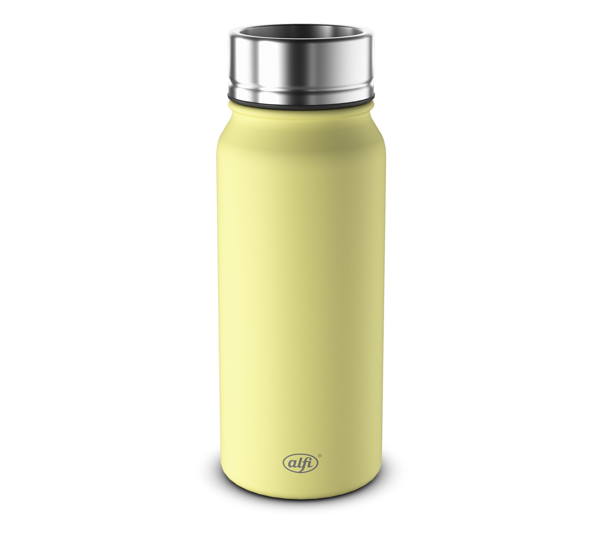 Alfi Thermobecher PURE DRINKING MUG, absolut dicht, spülmaschinenfest, 1-tlg., Edelstahl, Kunststoff, Silikon, 0,50l, 9h heiß & 18h kalt, mit Druckknopf, Pulverbeschichtung