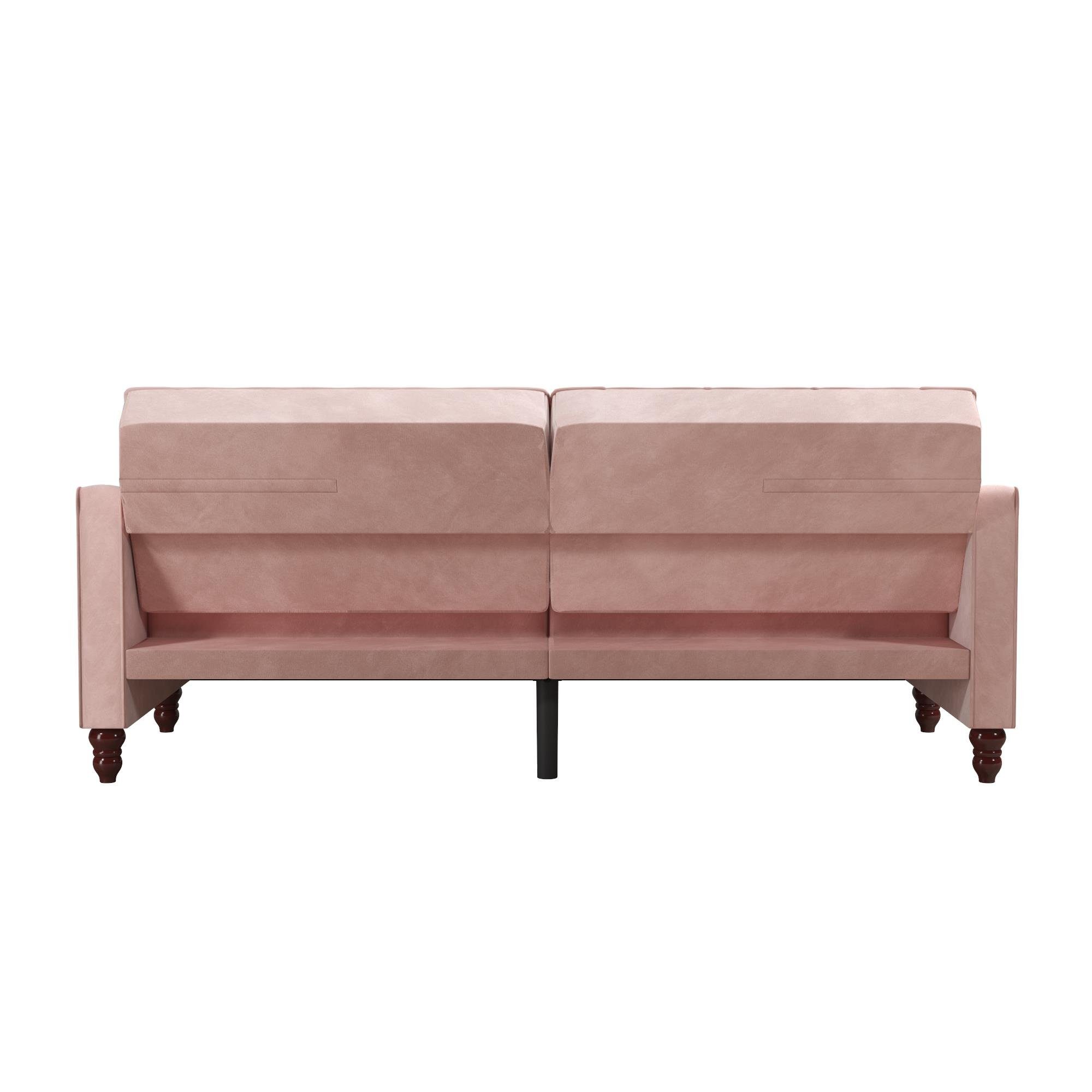 loft24 Schlafsofa Vintage, Bezug Diamant-Steppung, cm in pink Breite 207 Samtoptik