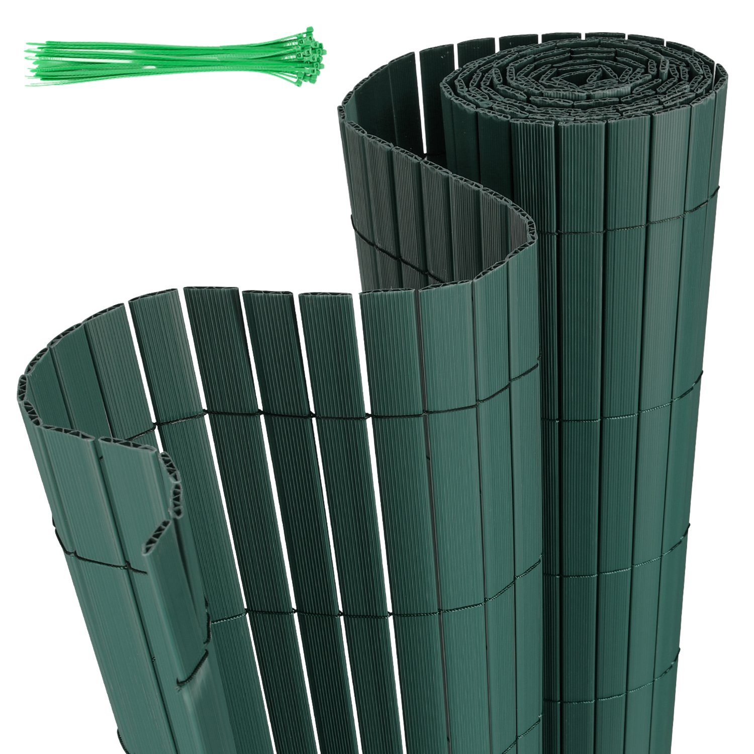 Randaco Balkonsichtschutz PVC Sichtschutzmatte Garten Windschutz Terrasse Grün 90x900cm