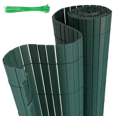 Randaco Balkonsichtschutz PVC Sichtschutzmatte Balkonsichtschutz Sonnenschutz Grün 80x400cm