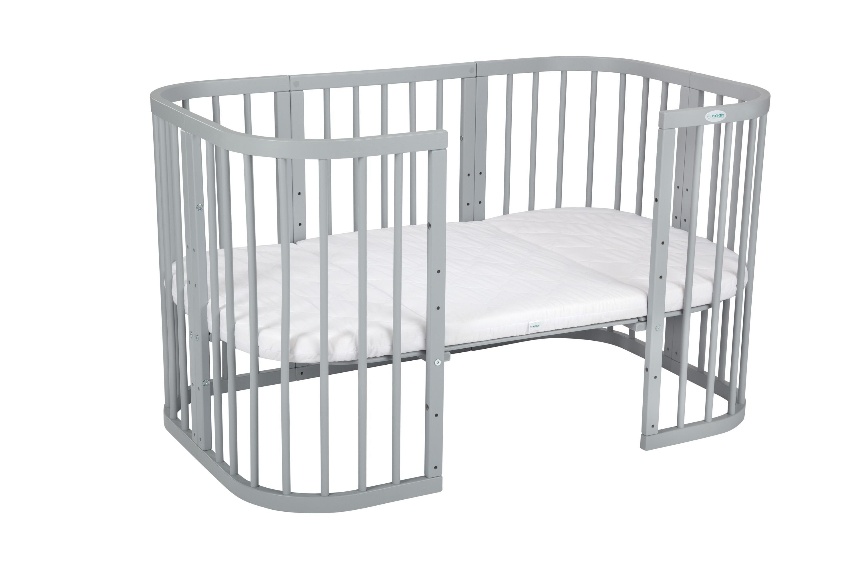 Waldin Babybett Mobiles Babybett aus Holz 7in1 mit Matratze, mitwachsend günstig online kaufen