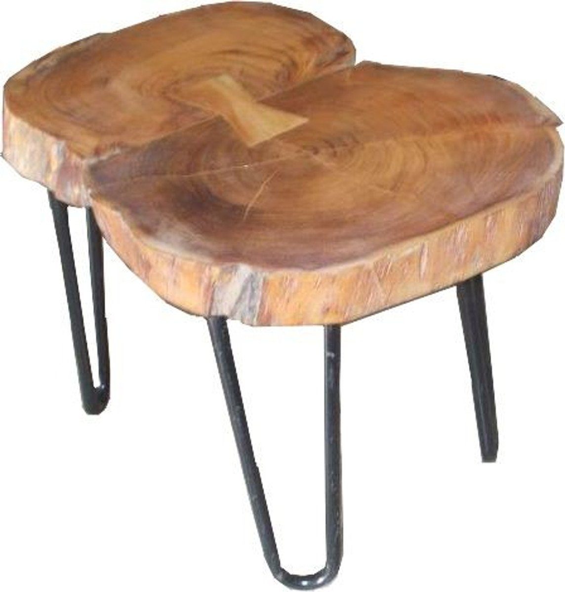 Industrial - Casa 70 55 Hocker - Beistelltisch Tisch Holz Padrino cm Möbel Akazien Beistelltisch Eisen /