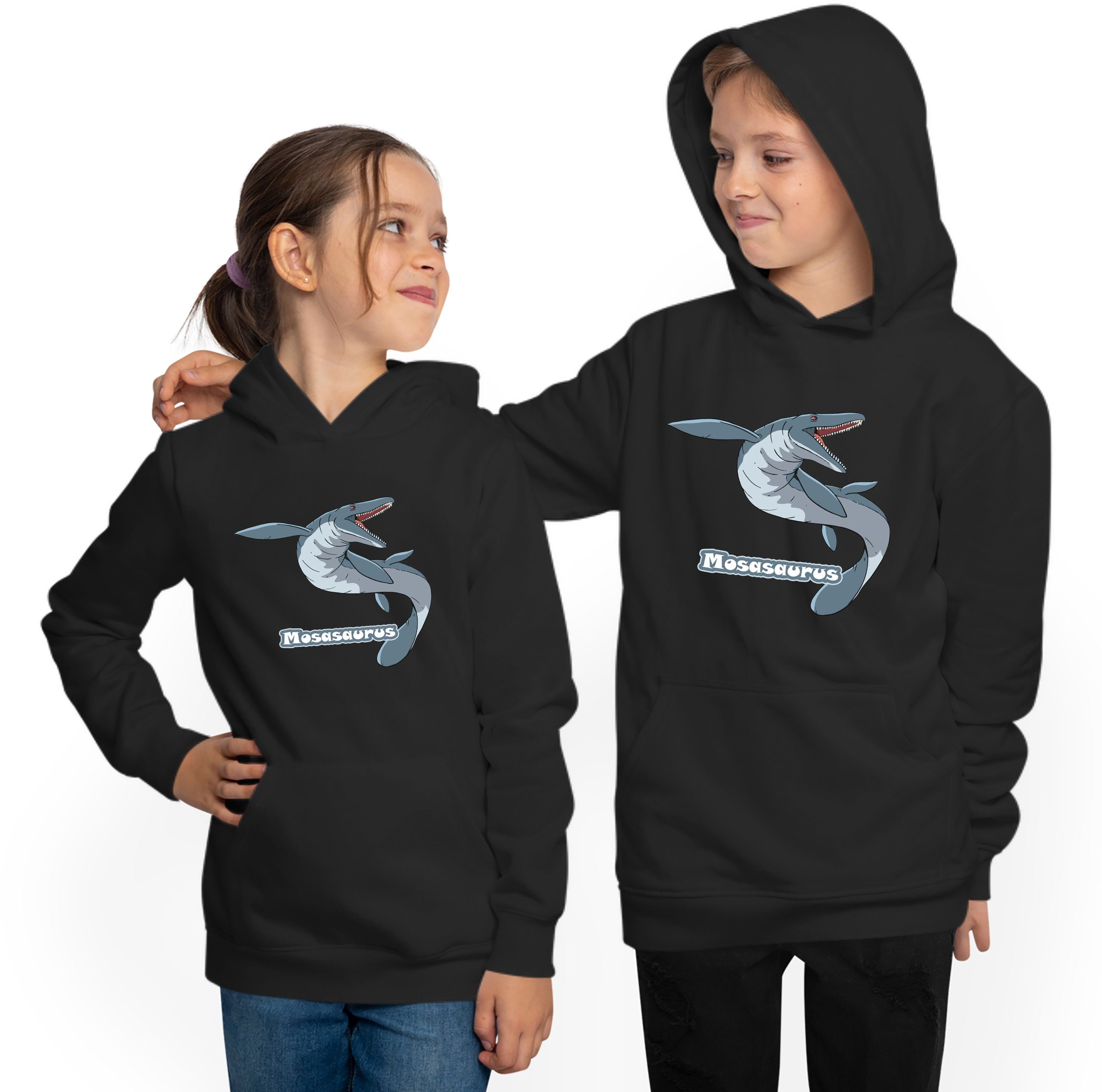 MyDesign24 Hoodie Kinder Kapuzen - Mit i51 Aufdruck, Mosasaurus Sweatshirt Print mit Kapuzensweater