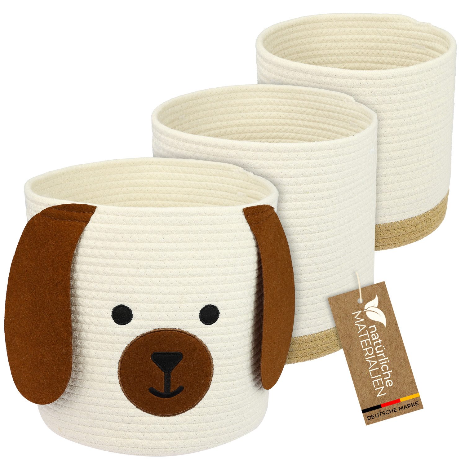 HMF Aufbewahrungskorb Aufbewahrungskorb mit versteckten Griffen (3er, Set), günstig online kaufen