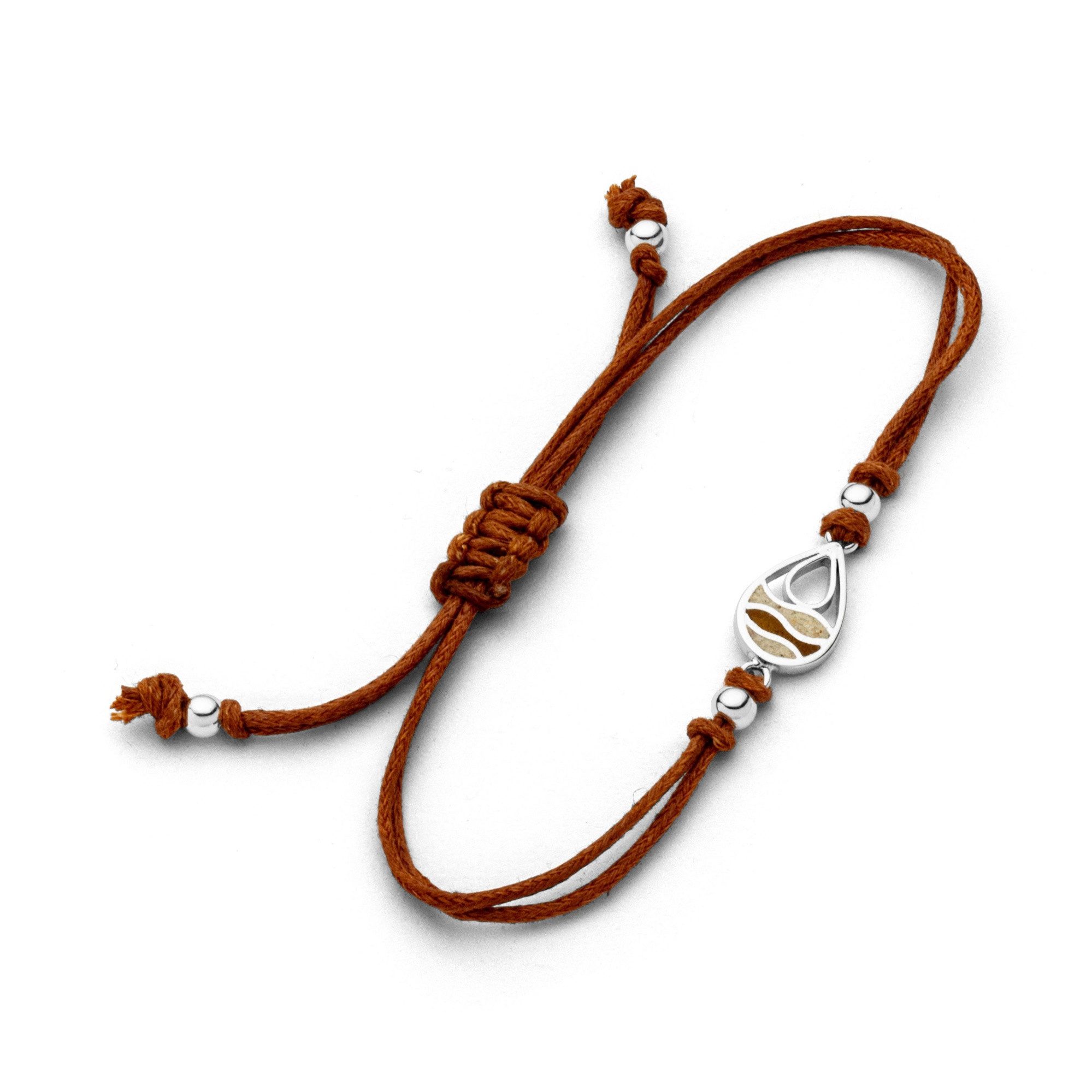 DUR Armband A1967 „Strandwellen Drop“ – Armband mit Strandsand & Bernsteinsand, maritimer Schmuck in Braun