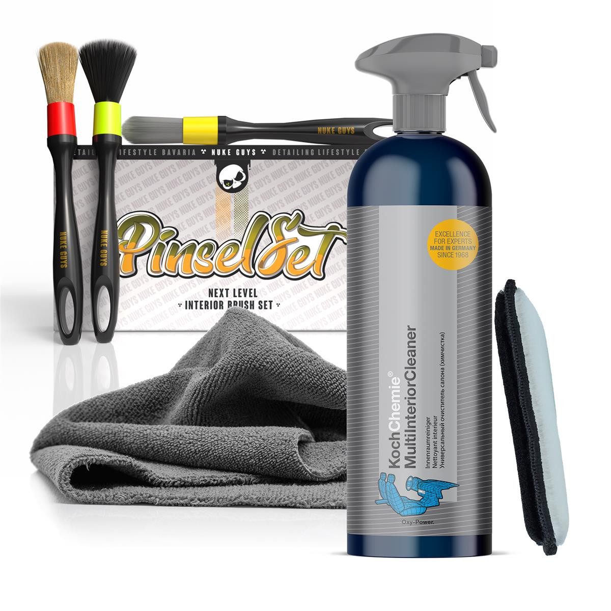 autopflege Koch Chemie MultiInteriorCleaner Set Cockpit-Reiniger (6-St. Auto Innenreiniger - Tuch - Pad - Pinsel)