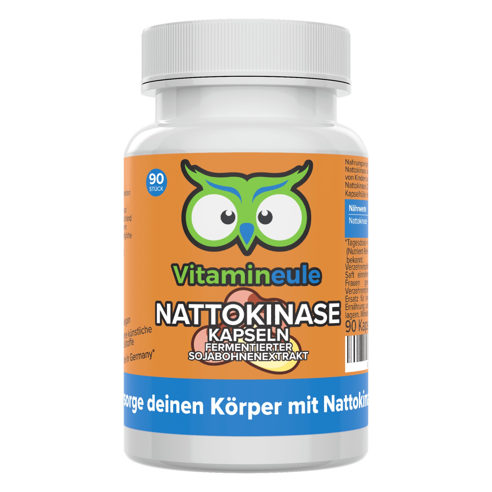 Vitamineule Nattokinase Kapseln - 100 mg natürliche Nattokinase (2.000 FU) - Kapsel