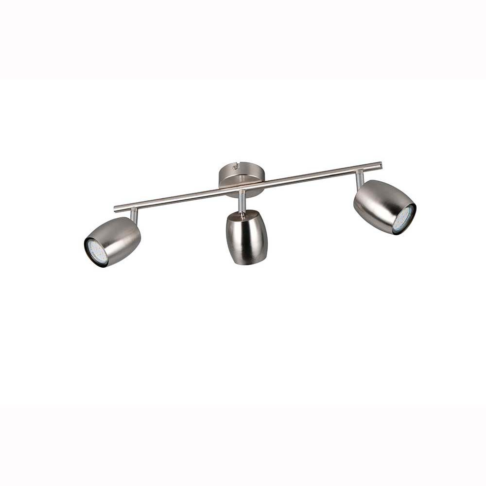 Reality Leuchten Deckenleuchte, Leuchtmittel nicht inklusive, Deckenleuchte Deckenlampe Schlafzimmerlampe silber GU10 3 flammig B