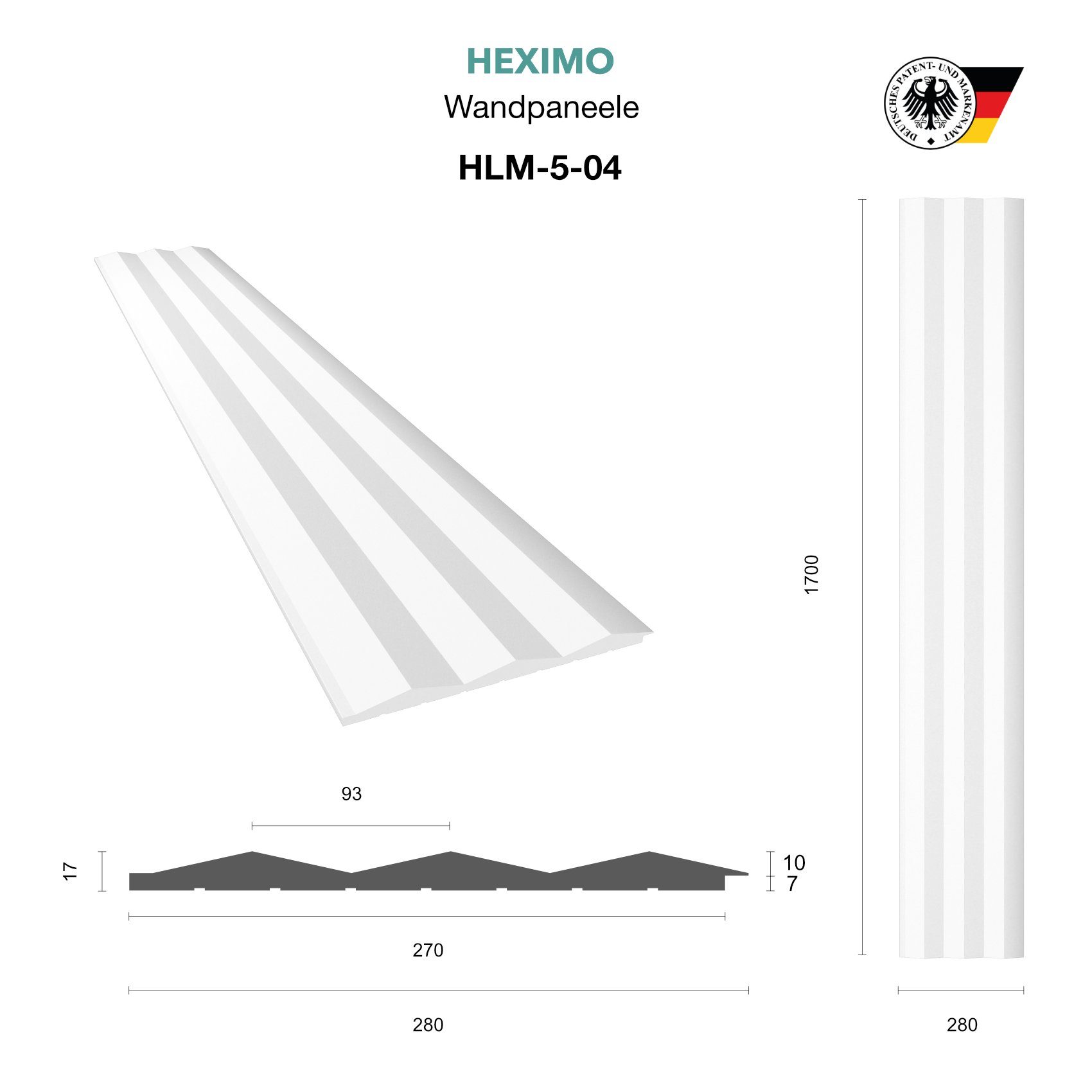 HEXIMO Wanddekoobjekt HLM-5-04 (Lamellenwand (0.46 m) günstig online kaufen