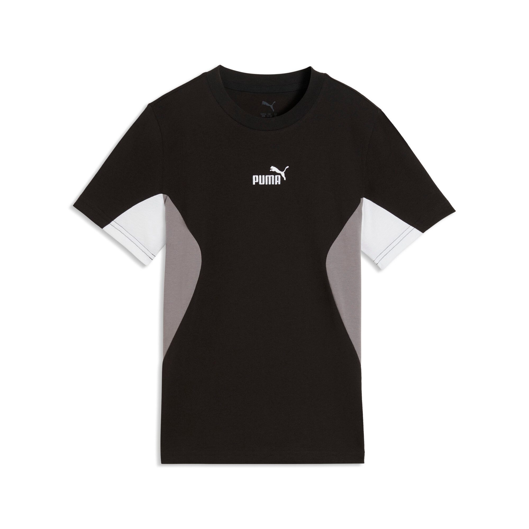 PUMA T-Shirt ESS BLOCK TEE B Kurzarm, Rundhalsausschnitt, ohne Kapuze