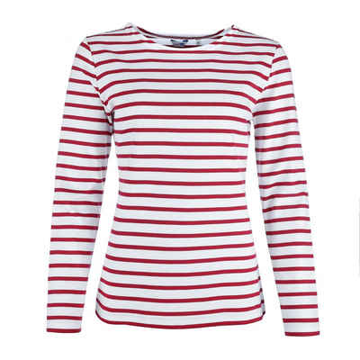 modAS Langarmshirt Damen Langarm-Shirt mit Streifen Bretonisches Streifenshirt Baumwolle