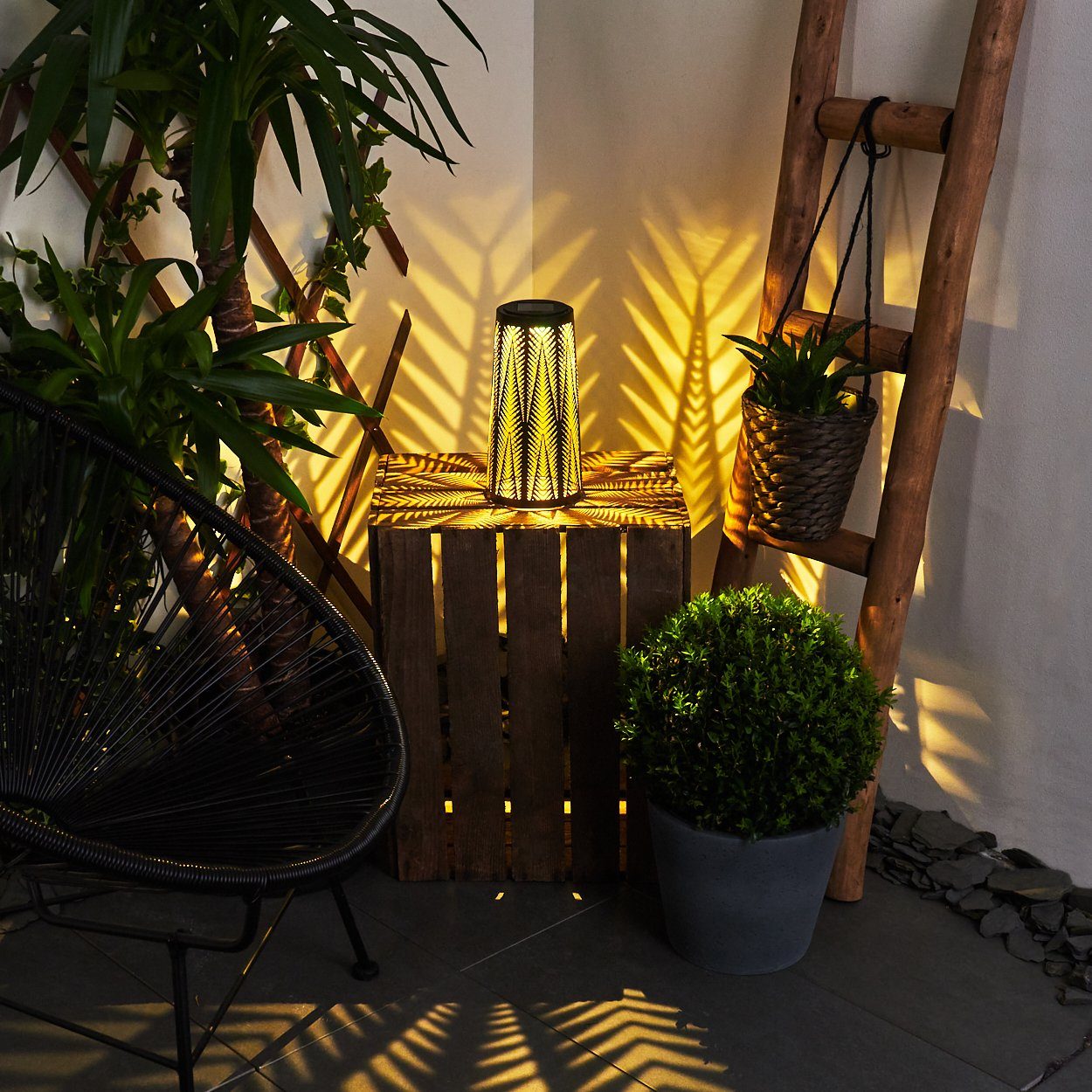 LED Aussen Lampe Lichteffekt LED hofstein Leuchten Solarleuchte Hof Garten Solar Balkon