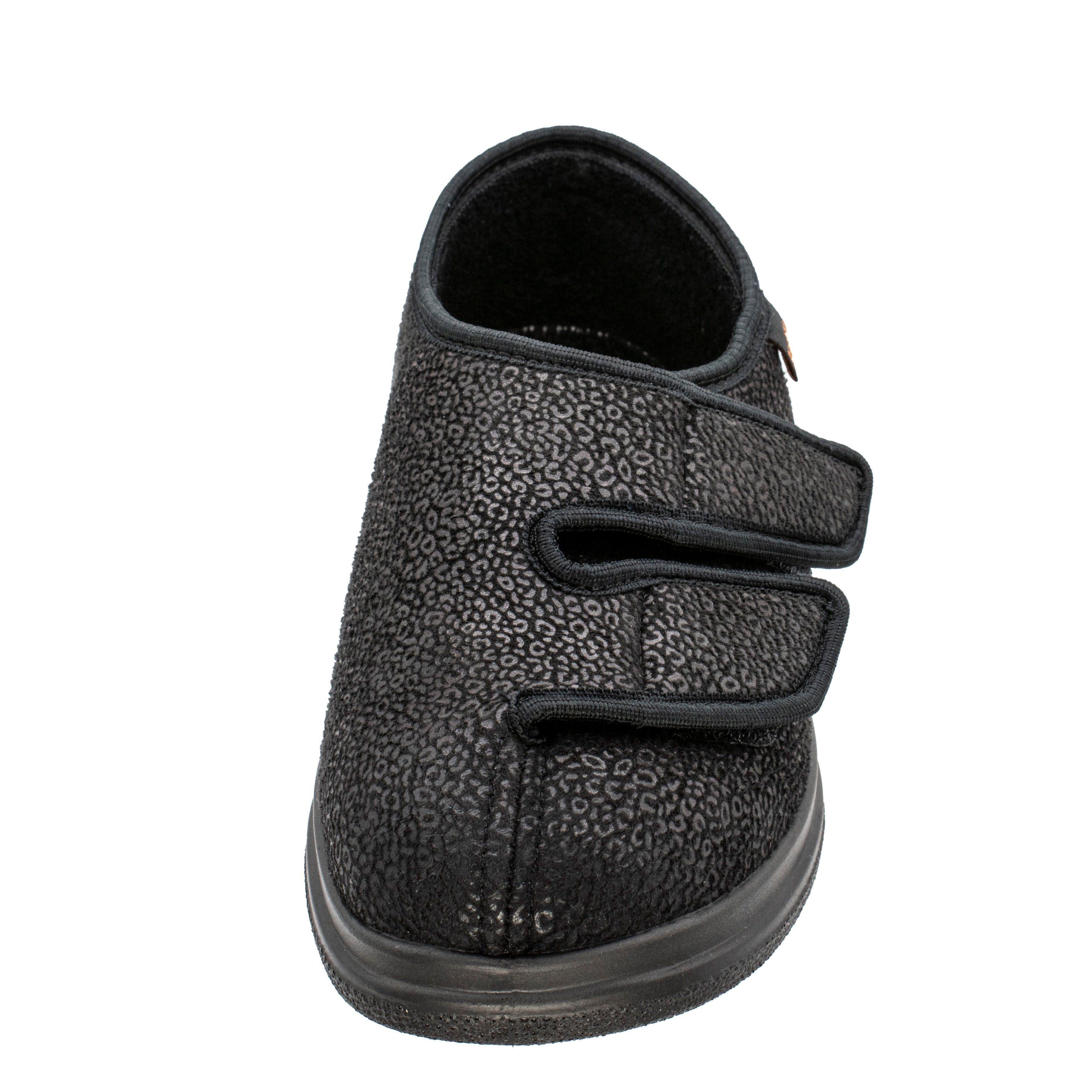 Fischer-Markenschuh Ortho Hausschuh Klettverschluss, Weite K, Einlegesohle herausnhembar, Reptilstretch