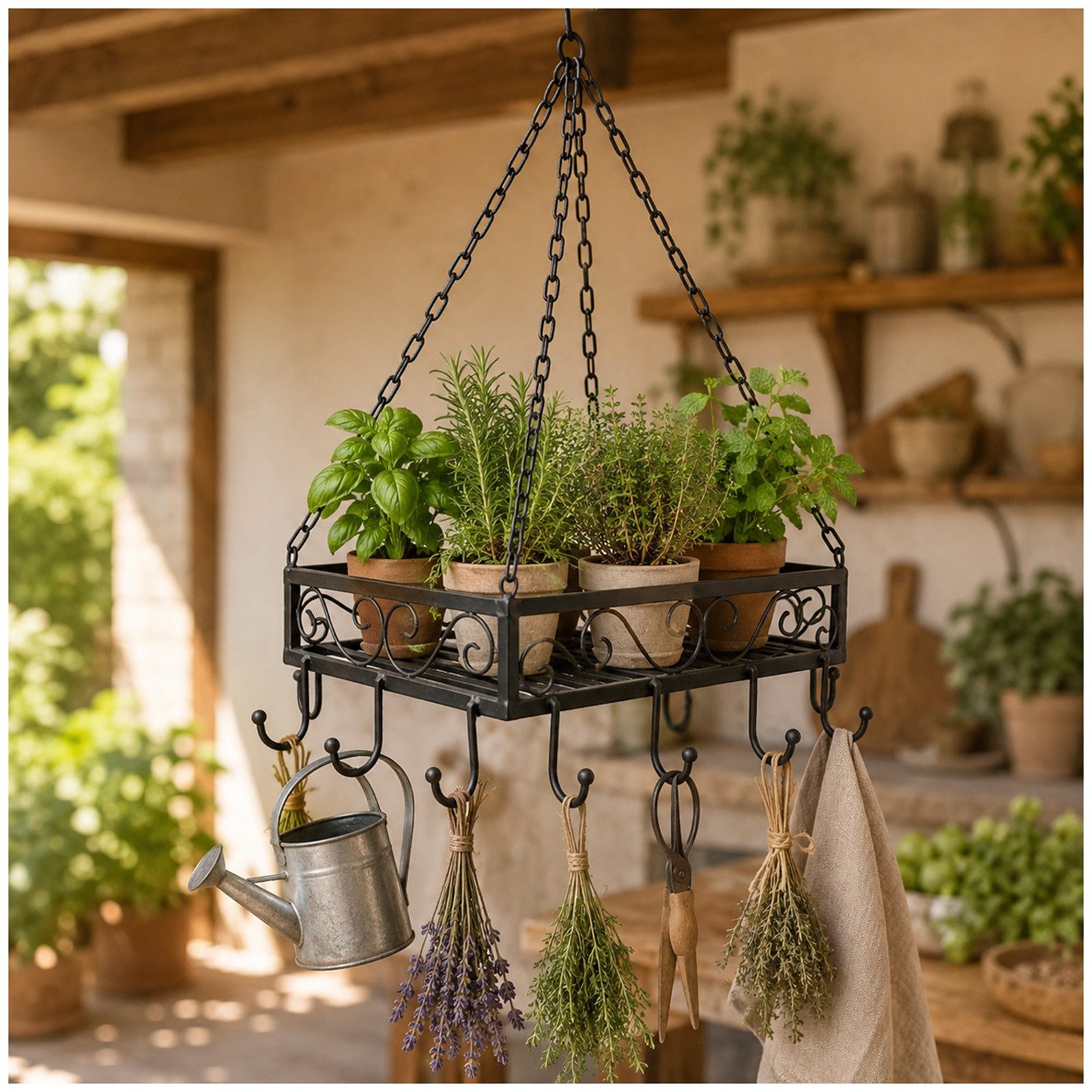 HTI-Line Hängeregal Hängeregal aus Metall für Küche und Wohnraum Deckenregal mit Stauraum, 1-tlg.