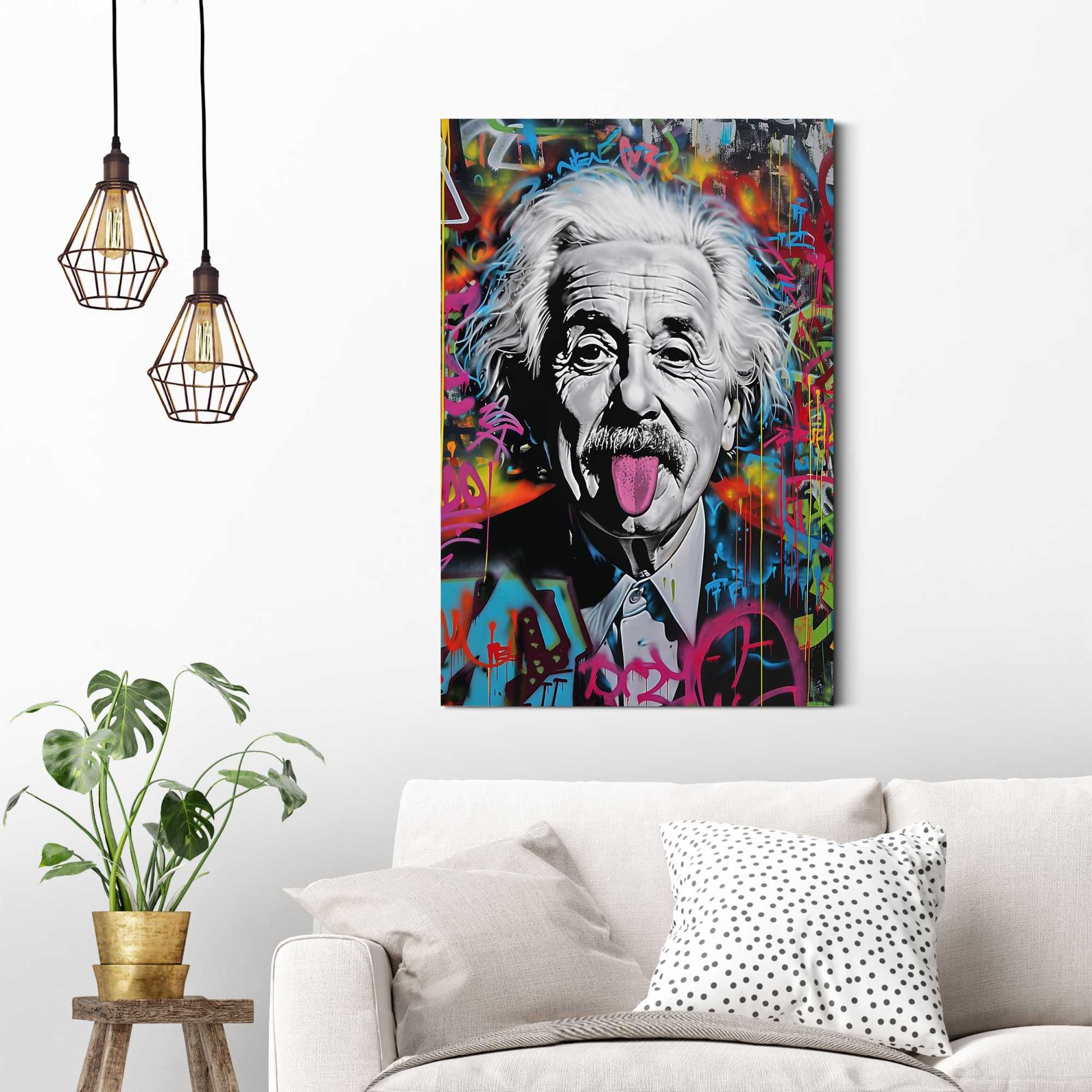 Reinders! Deco-Panel Graffiti Einstein, Hobbyraum - Mehrfarbig - MDF - Street Art - 60x90 cm