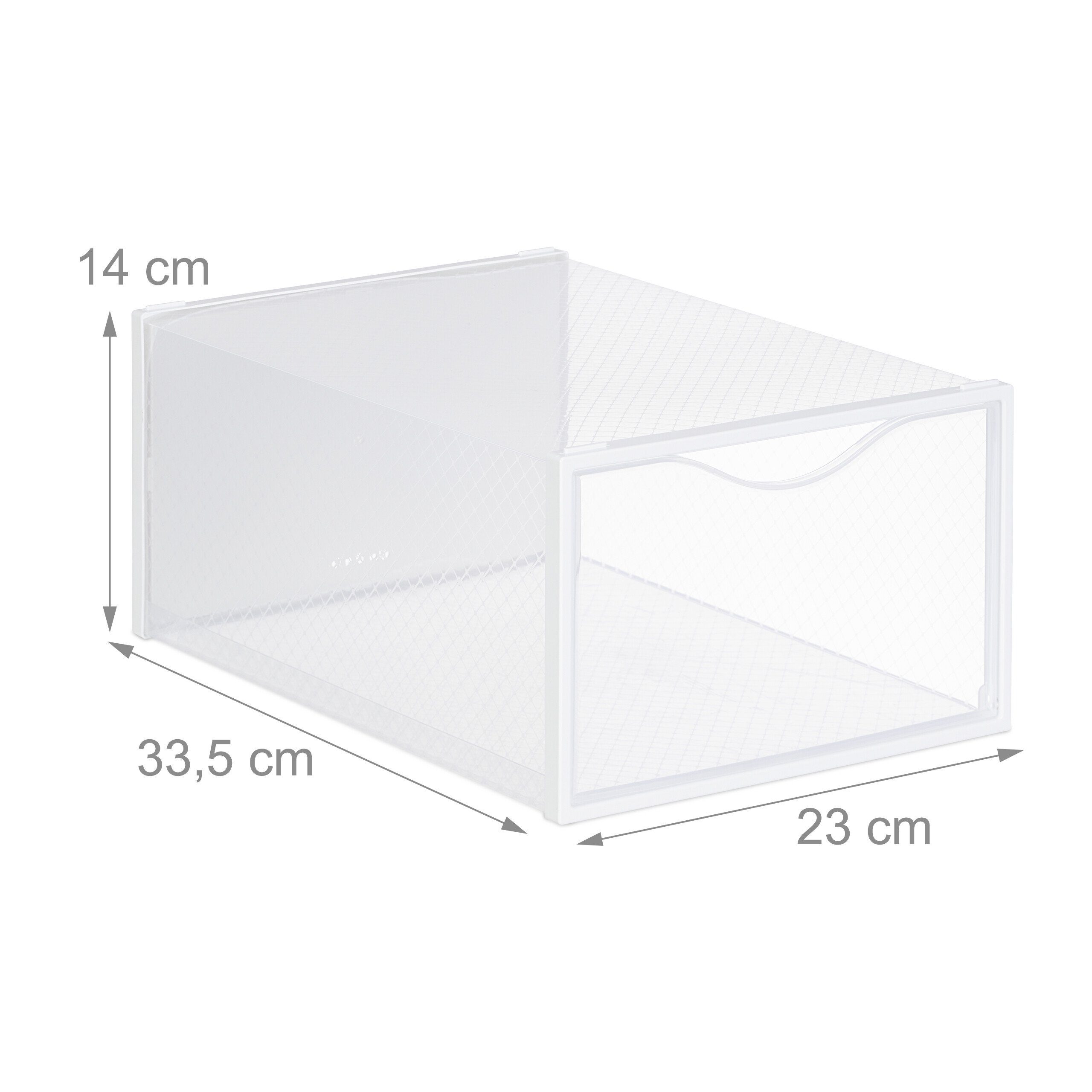 relaxdays Schuhbox 12er Pack Schuhboxen transparent (12 St) – Bild 4 von 5