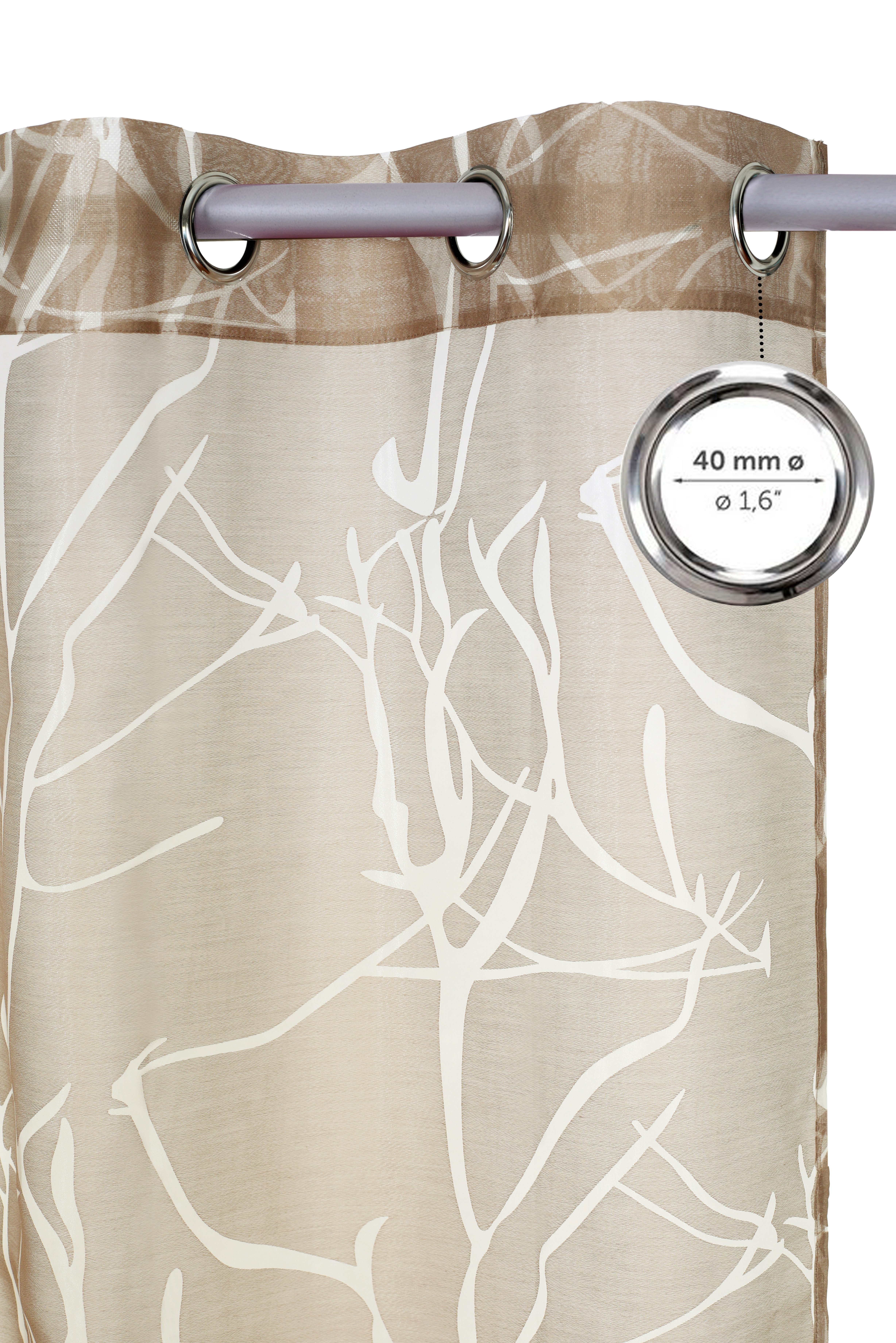 OTTO home Gardine Anna (1 St), Ösen, halbtransparent, Ausbrenner, Bestseller, Äste-Motiv, Viskose, Polyester