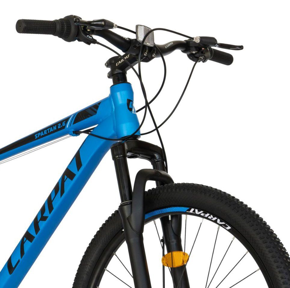 Hardtail Herren Rahmen, Mountainbike Shimano Fahrrad Tourney Blau Schaltwerk, für 26 Mountainbike SPORT 21 Jungen, Damen (Aluminium CARPAT MTB Jugendfahrrad Scheibenbremse), Mechanische 27,5 Gang Kettenschaltung, Zoll