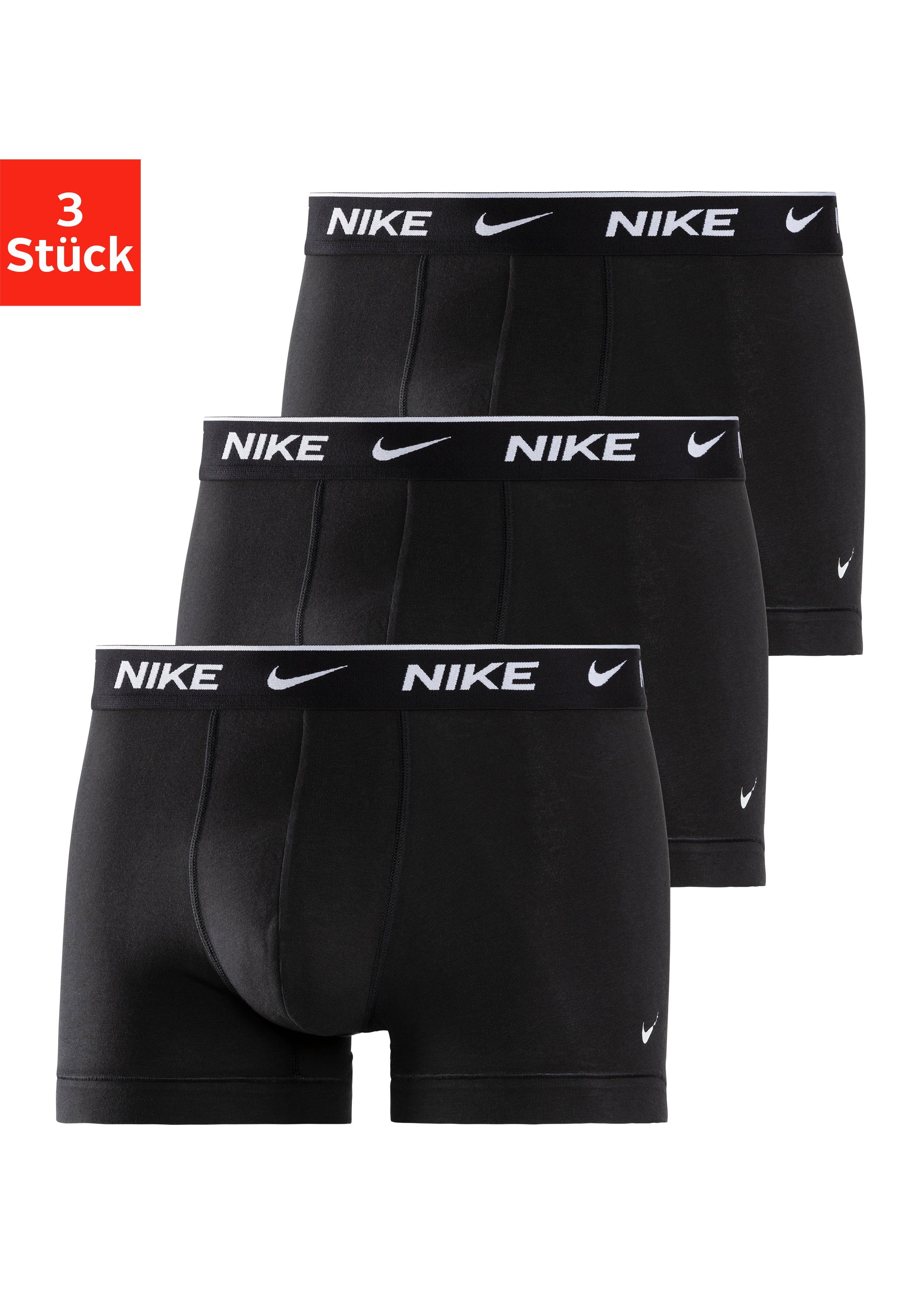3-St., schwarz NIKE aus 3er-Pack) (Packung, Boxer 3PK TRUNK Underwear Baumwoll-Stretch