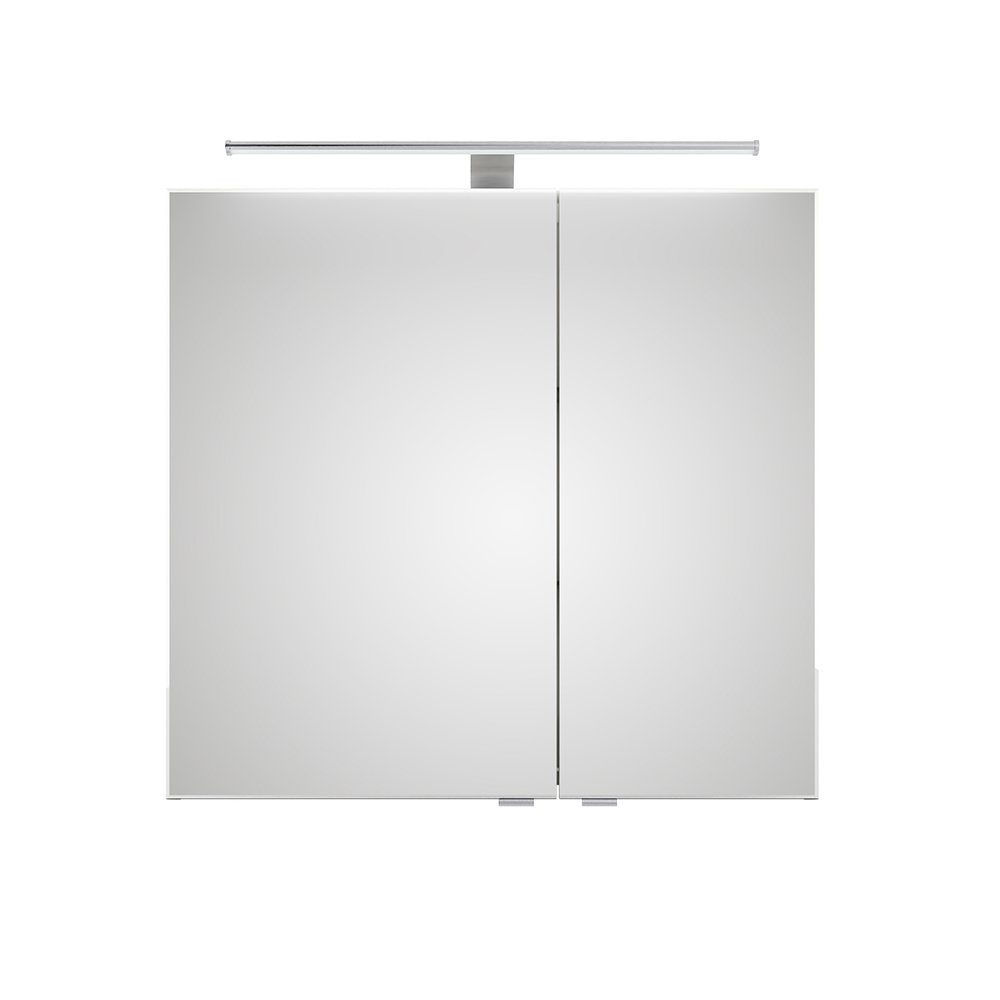 SOLINGEN-66 Beleuchtung breit Glanz mit Lomadox 75cm Spiegelschrank LED Badezimmer weiß 75/70,3/17 cm