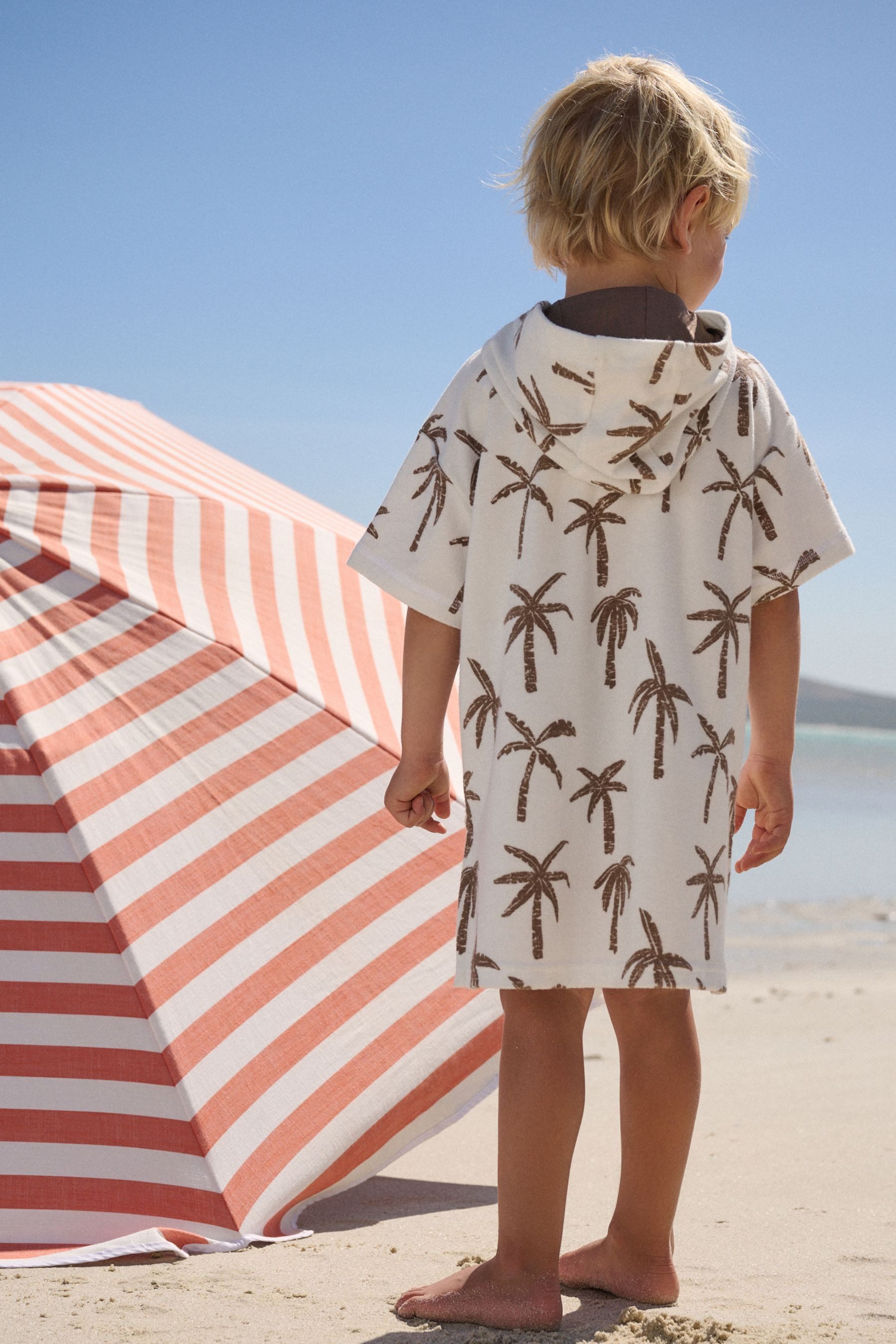 Next Badeponcho Frottee-Cover-up mit durchgehendem Reißverschluss, Baumwolle