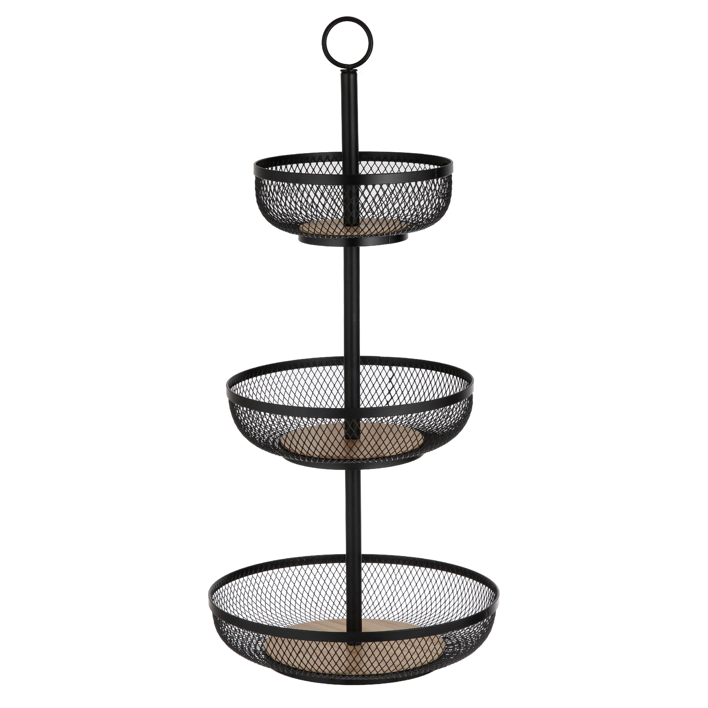 Ladelle Etagere, Eisen/Kiefer, 3 Etagen, Modern, Robust, aus Eisen und Kiefer, 31,5x31,5x54cm