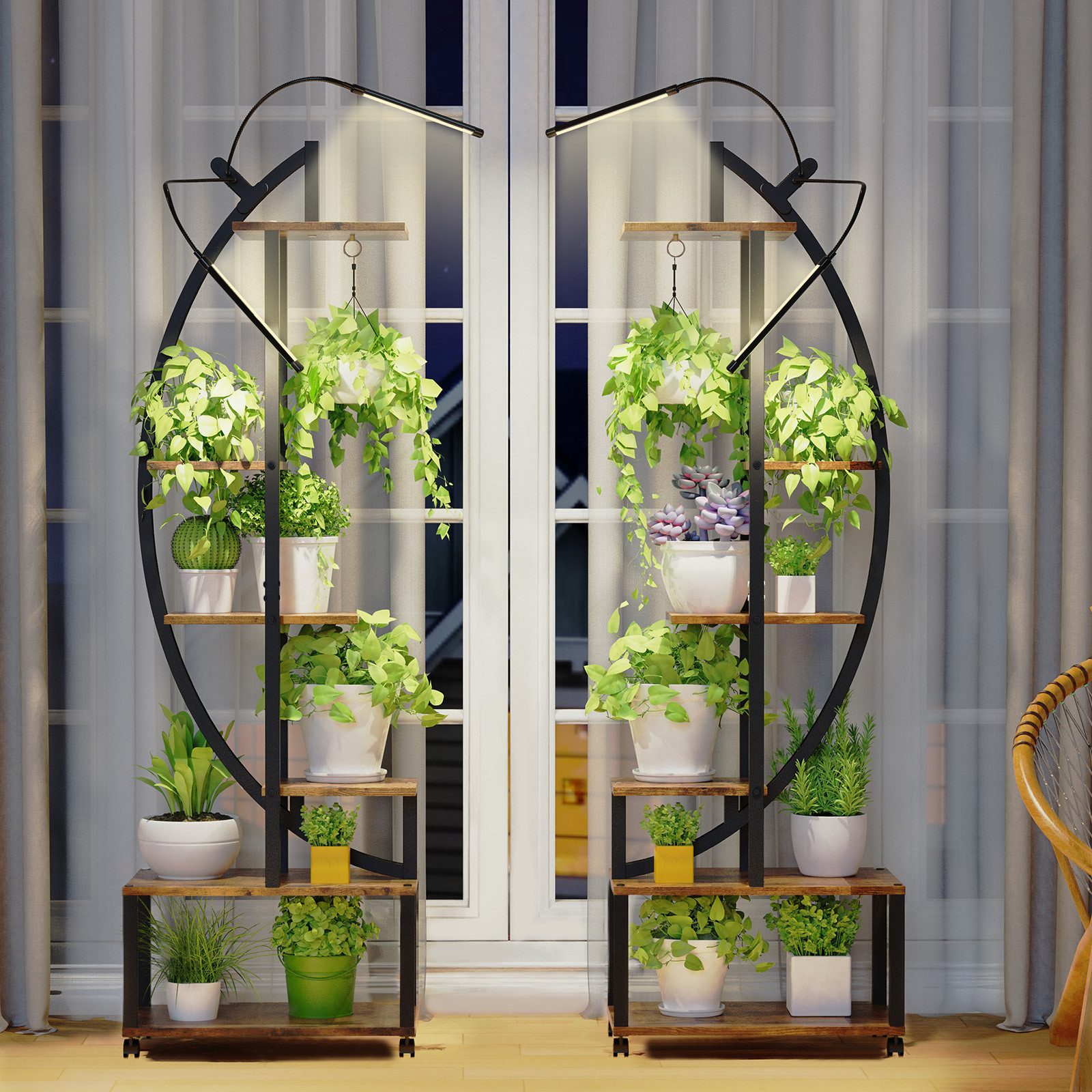 Sunicol Pflanzentreppe 6 Etagen Metall Blumenständer mit Pflanzenlicht, mit günstig online kaufen