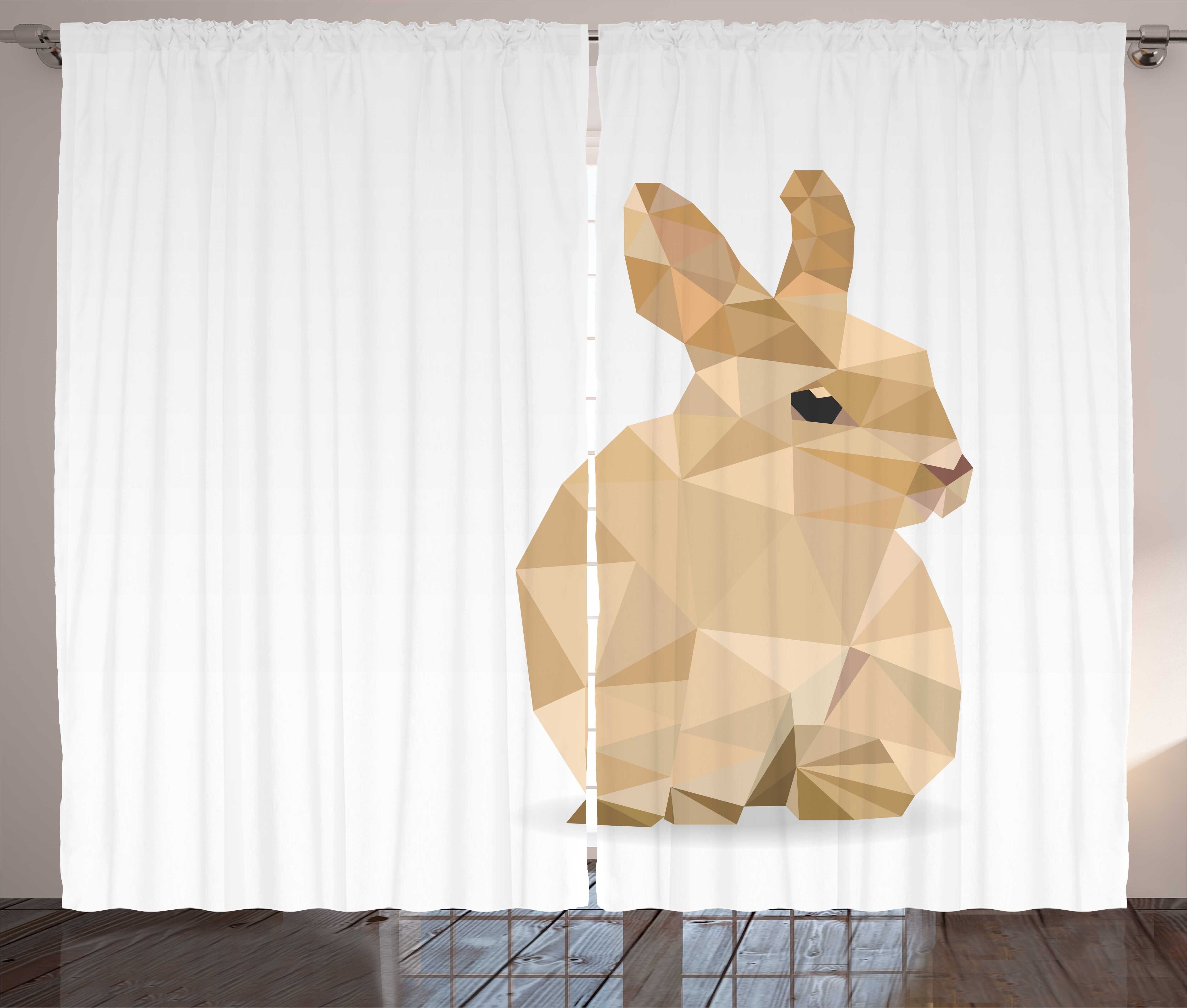 Gardine Schlafzimmer Kräuselband Vorhang Schlaufen Chinesisches Hase Tierkunst und Sternzeichen Abakuhaus, Haken, mit