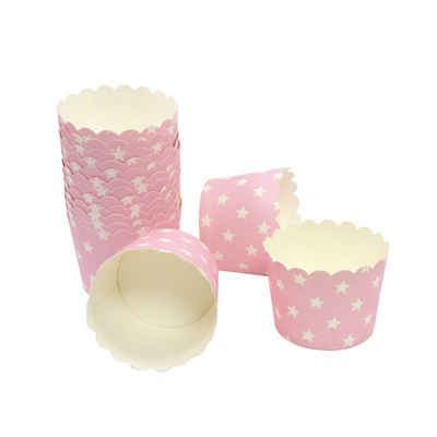 Frau WUNDERVoll Muffinform Muffin Backformen, klein Durchmesser 5 cm, rosa mit weissen Sternen, (25-tlg)