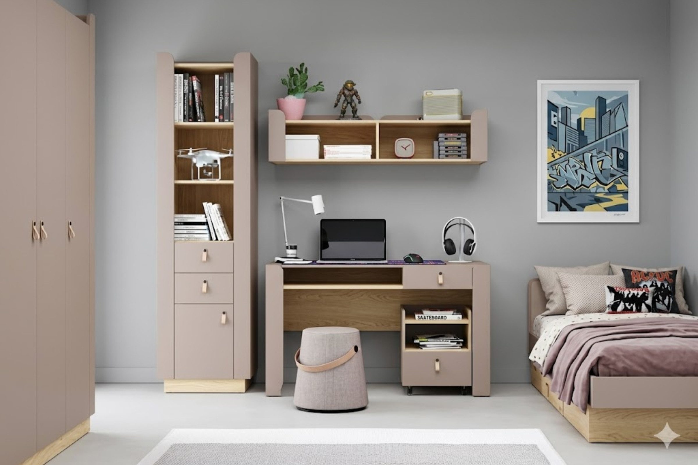 Deine Möbel 24 Hängeregal SOVI 12 130cm breit, Hängeschrank, Wandregal, skandinavisches Design, Set 1-tlg., ideal für Wohnzimmer, Kinderzimmer & Jugendzimmer