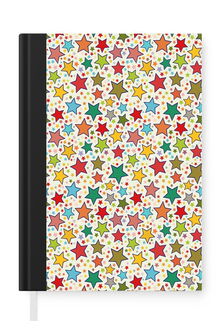 MuchoWow Notizbuch Muster - Sterne - Farben - Kinder - Kinder, Journal, Merkzettel, Tagebuch, Notizheft, A5, 98 Seiten, Haushaltsbuch