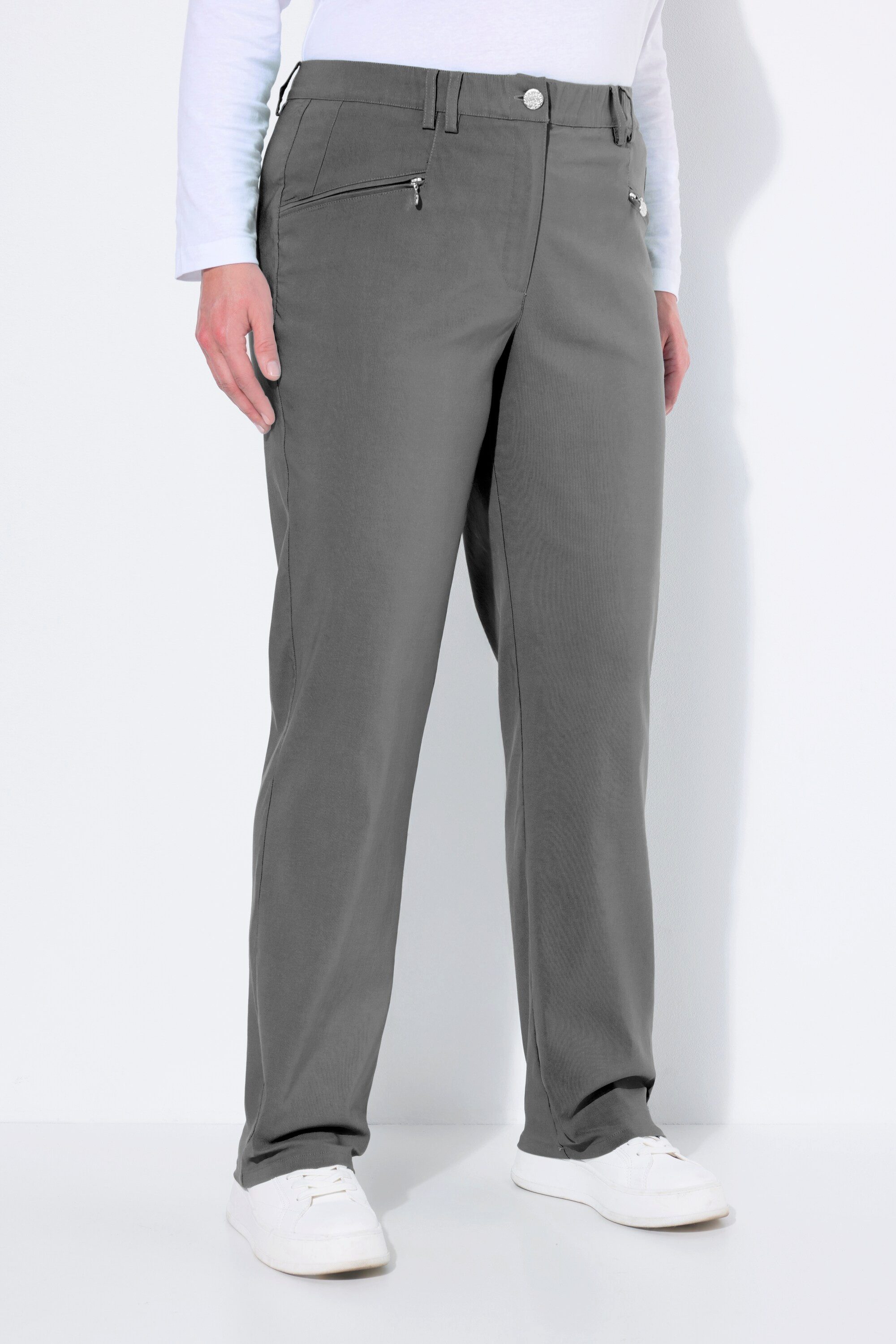 Ulla Popken Funktionshose Thermo-Stretchhose Mony konisches Bein Zipptasche günstig online kaufen