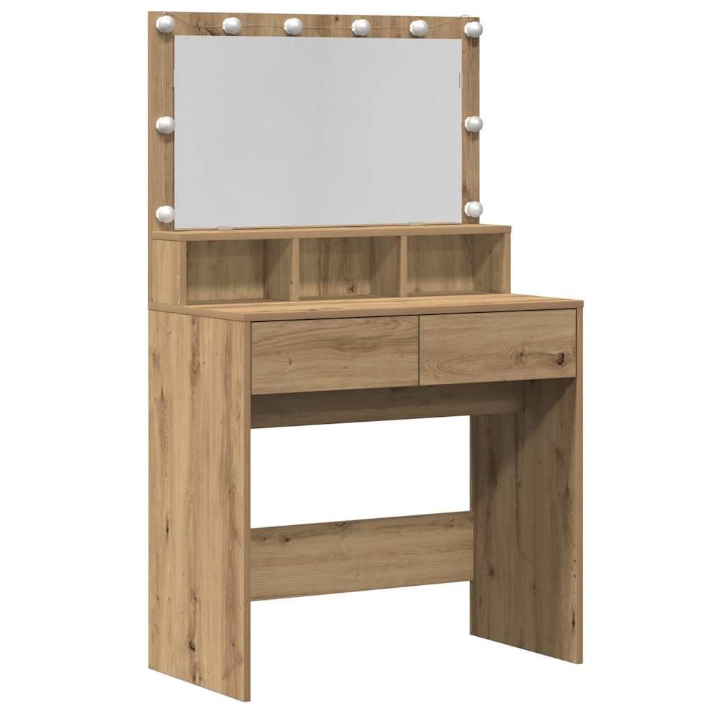vidaXL Schminktisch Schminktisch Artisan-Eiche 80 x 41 x 134,5 cm Holzwerkstoff (1-St)