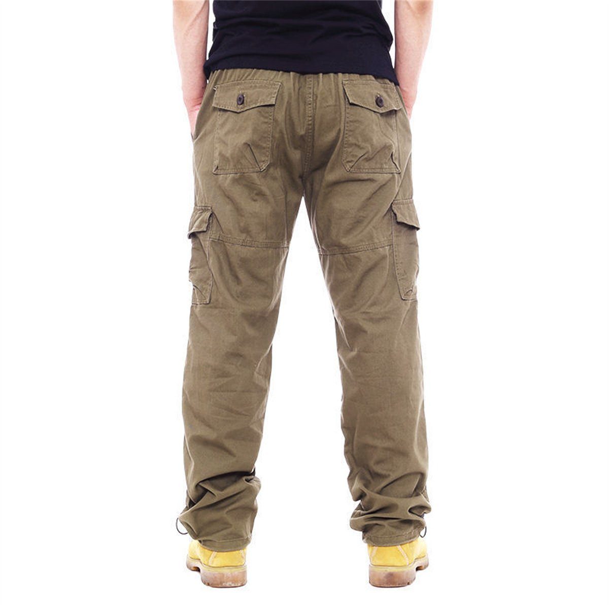 Herren-Cargohose, Passform, Schnell Funktionshose leicht Wanderhose Gelb lässige wasserdicht, Discaver lockere trocknend, mit Kordelzug,