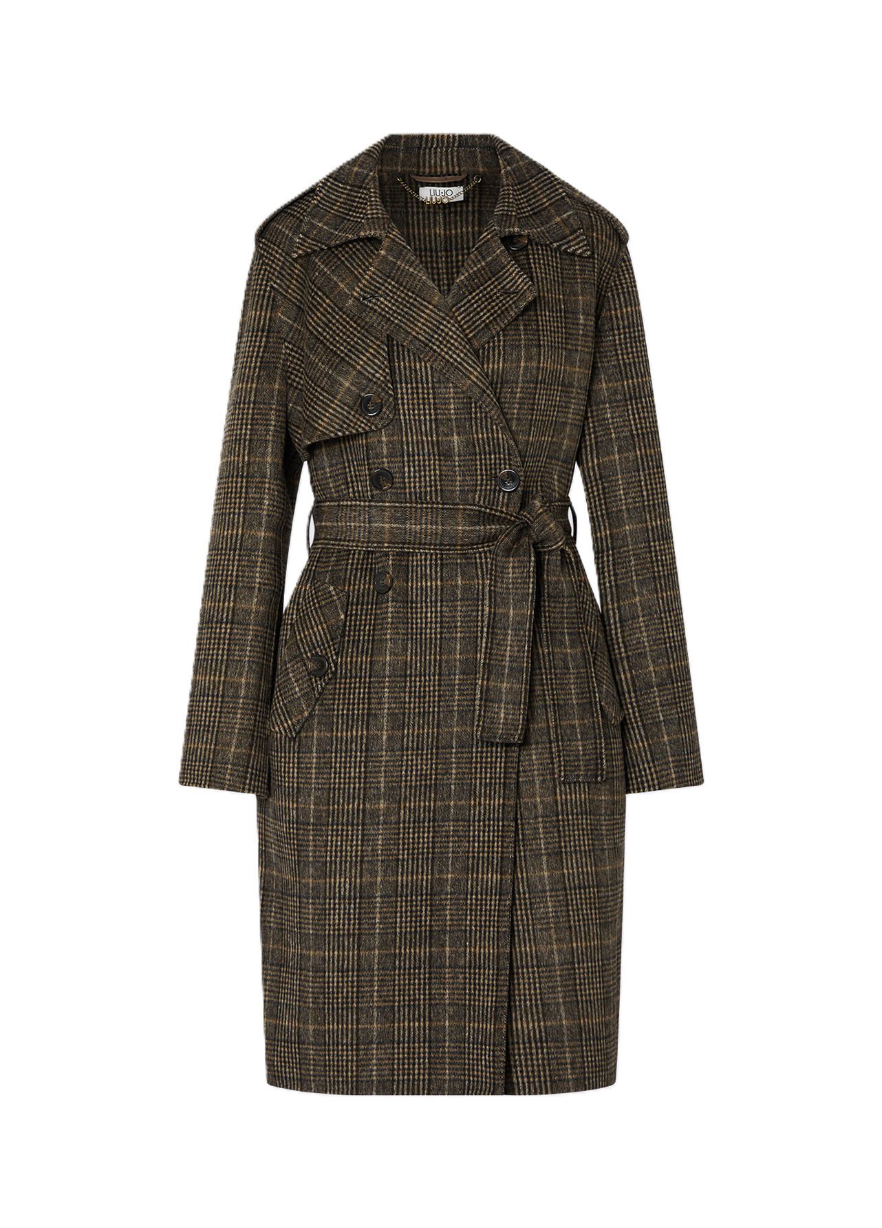 Liu Jo Wollmantel CAPPOTTO CINTURATO - Karierter Wollmantel - Damenmantel