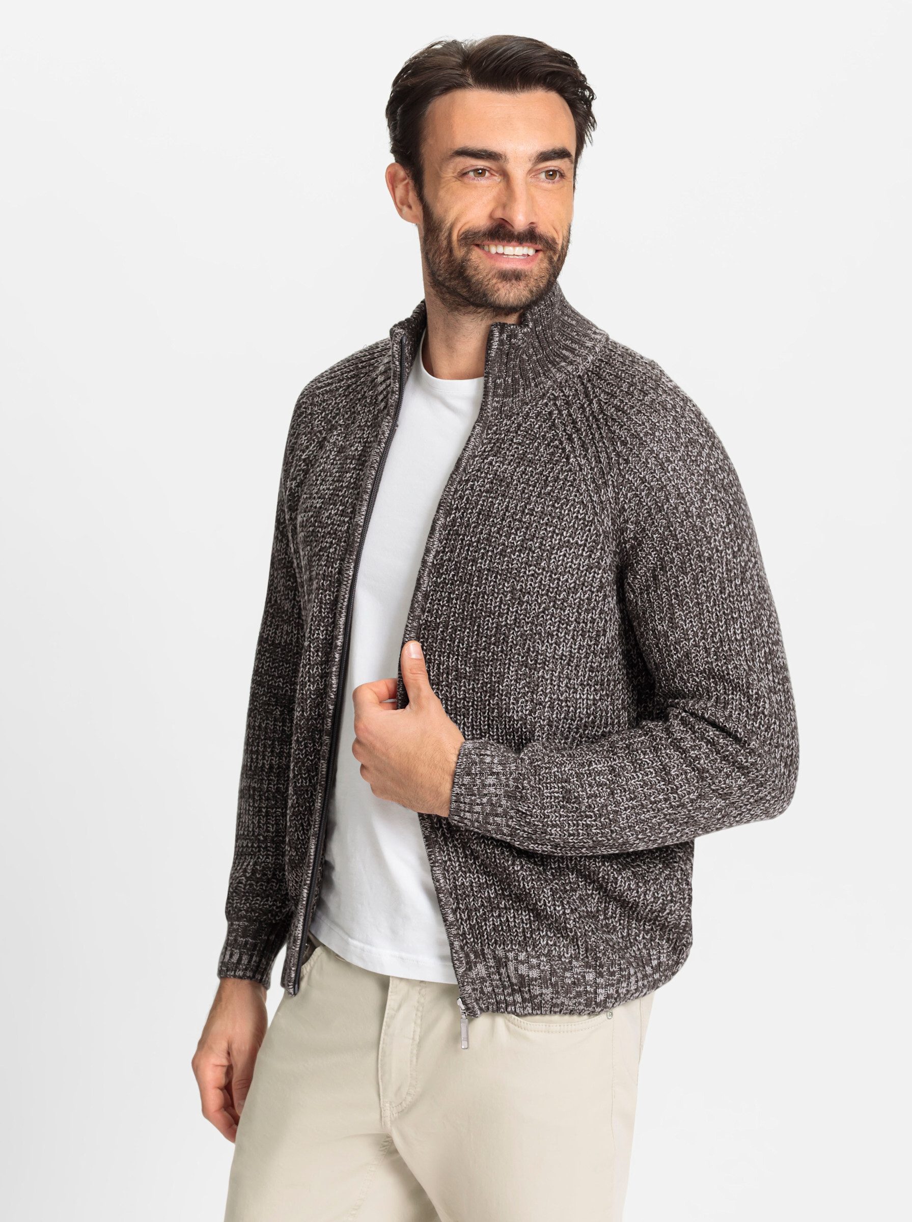 Strickjacke Strickjacke Langarm Perlfang