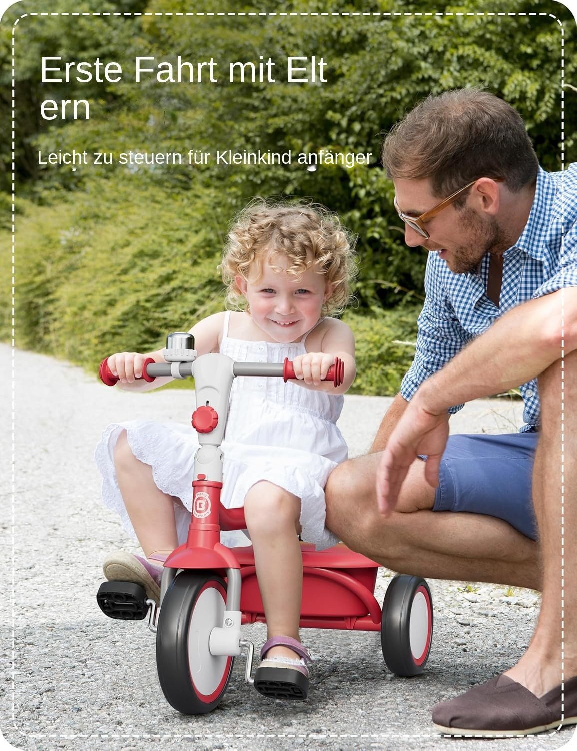 besrey Dreirad Dreirad Kinderdreirad Kinderfahrrad mit Spielkorb, Klingel, Mit Fahrradklingel und Korb, Kippfreies Design,Fahr- und Klappmodus