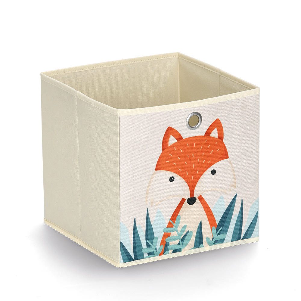 Zeller Present Aufbewahrungskorb Aufbewahrungsbox 'Fuchs', Vlies, beige, ca. 28 x 28 x 28 cm