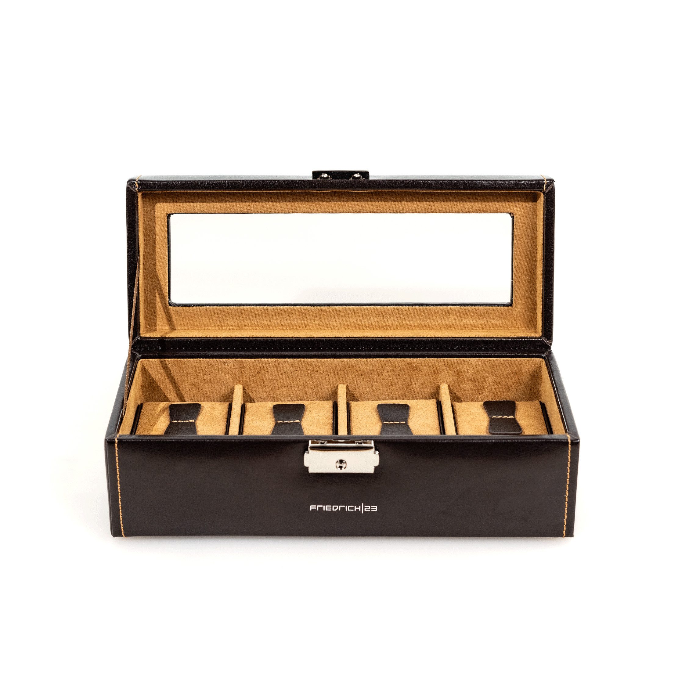 Friedrich23 Uhrenbox Bond mit Glasdeckel für 4 Uhren