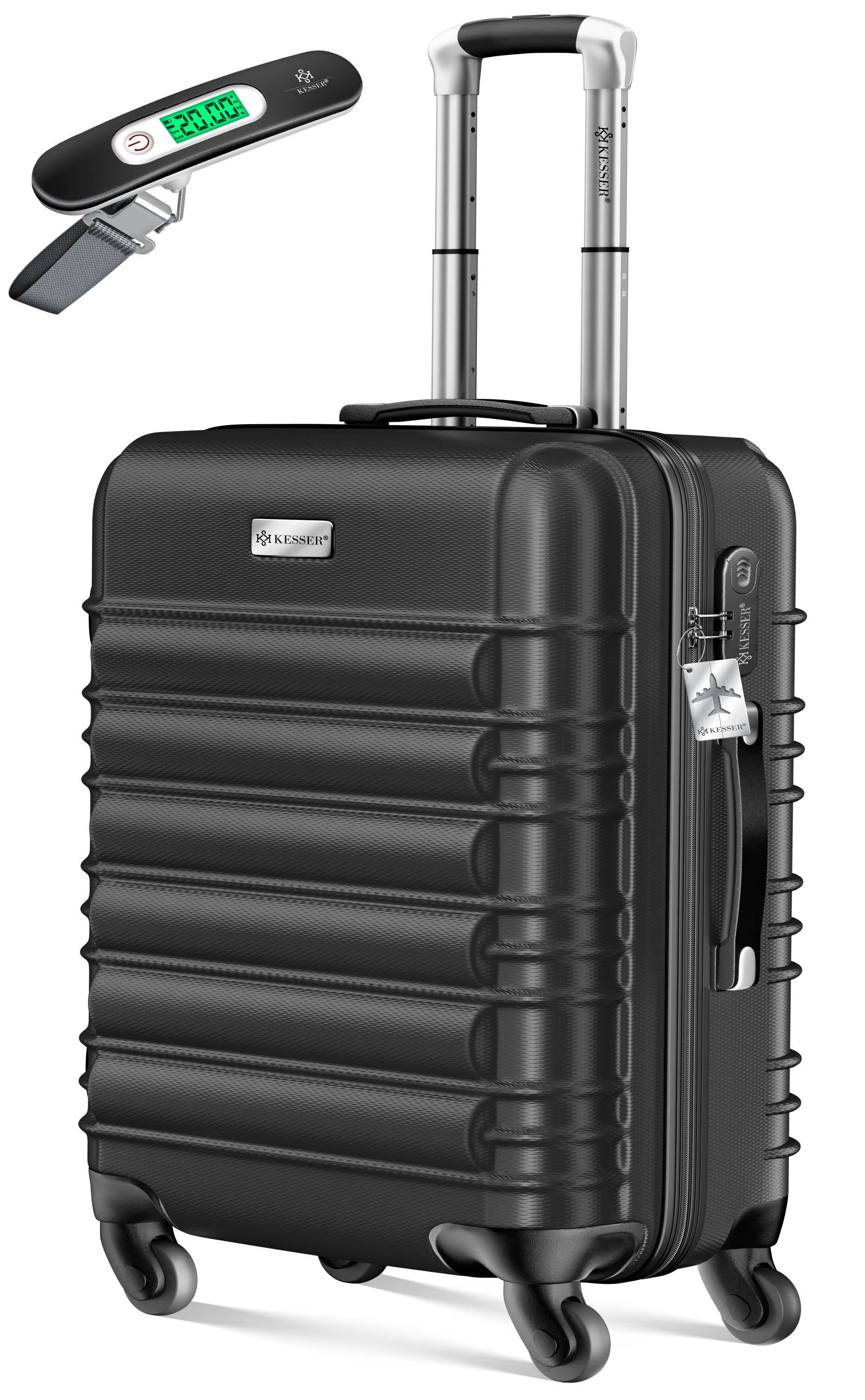 KESSER Hartschalen-Trolley Reisekoffer Handgepäck 55L Koffer Inkl. Kofferwaage + Gepäckanhänger, 4 Rollen, Rollkoffer ABS-Hartschale mit 4 Rollen, Zahlenschloss & Teleskopgriff