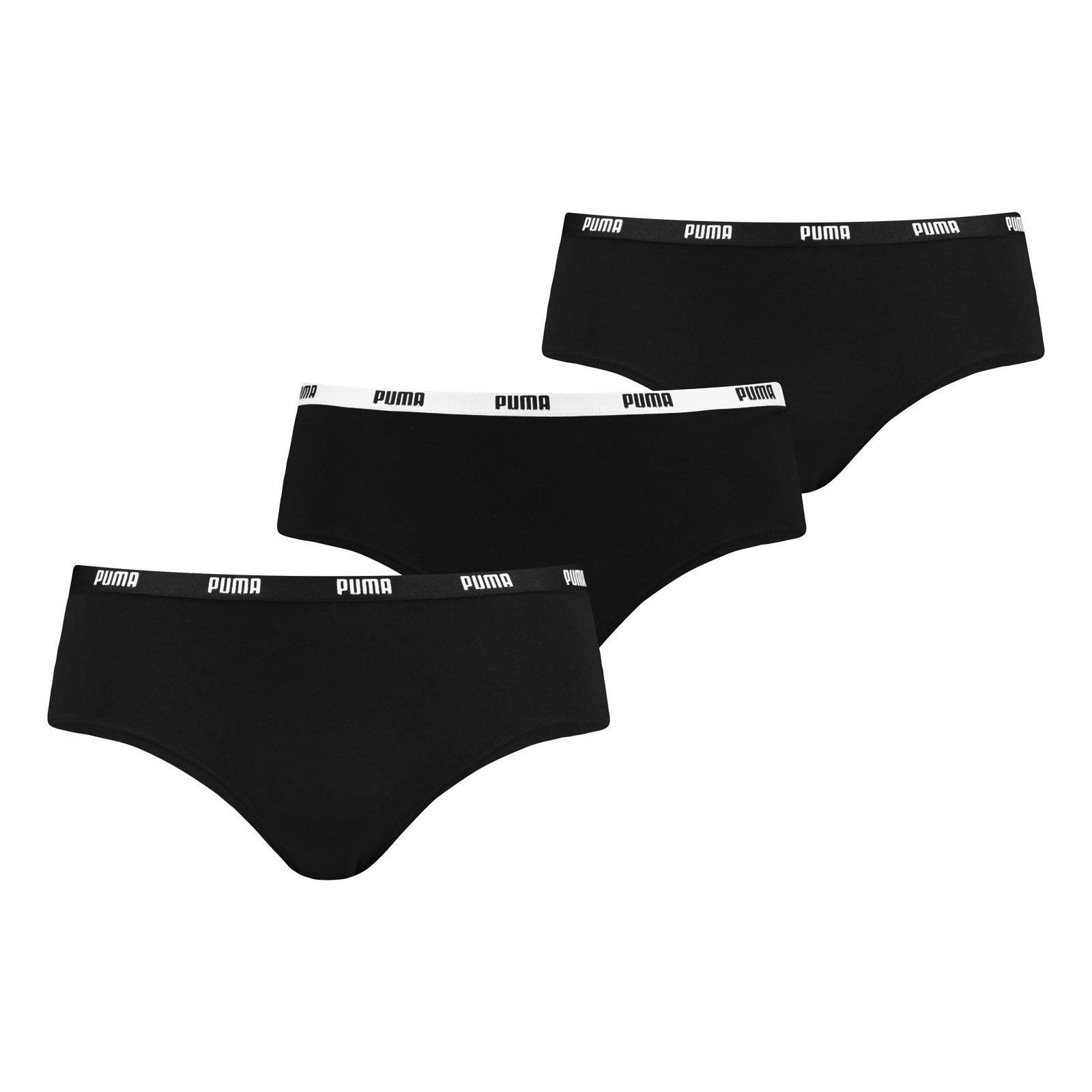 PUMA Hipster Iconic Hipster (3-St., 3 Stück) mit umlaufendem Markenschriftzug