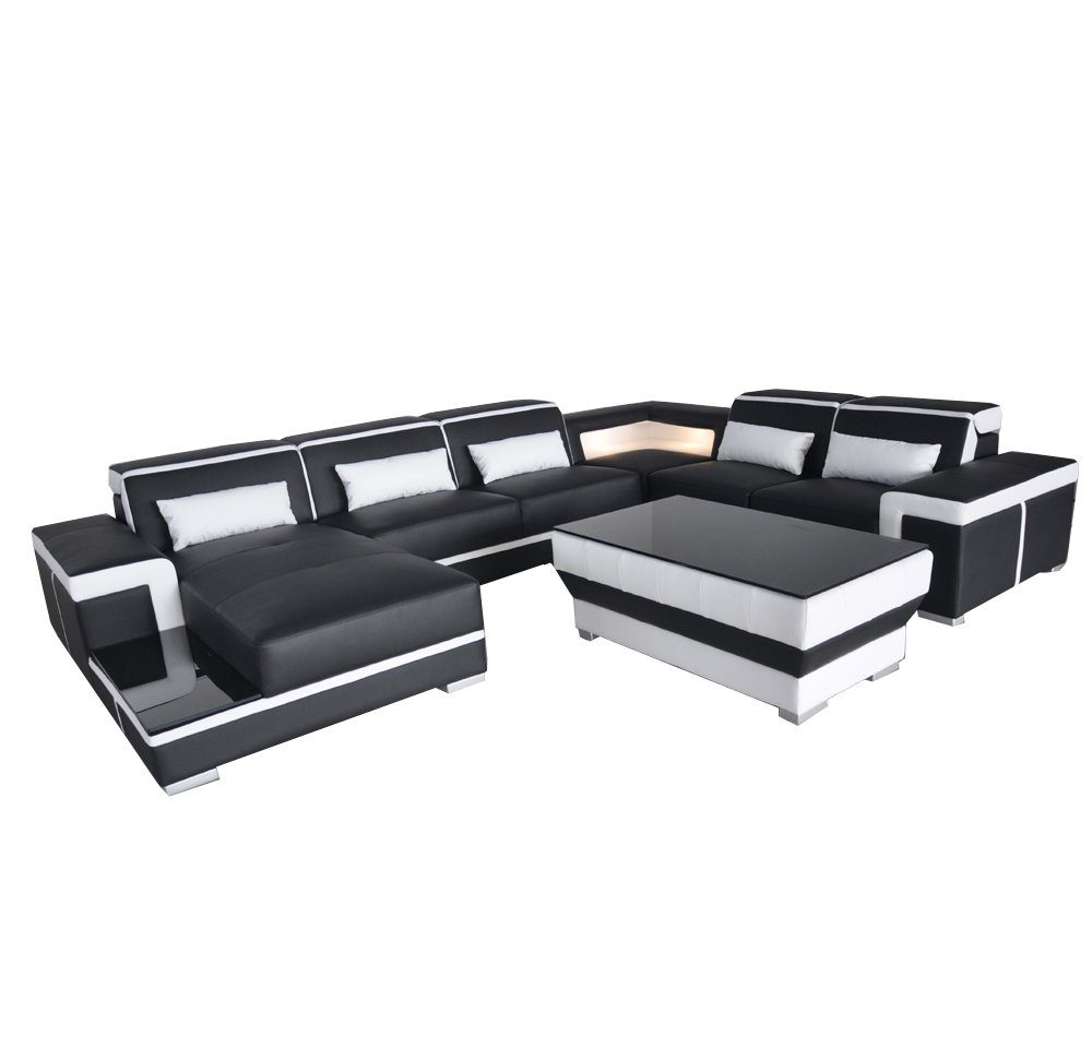 JVmoebel Ecksofa, XXL U Form Sofas Eck Wohn Leder Sofa Sitz Couchen Ecke Couch Polster