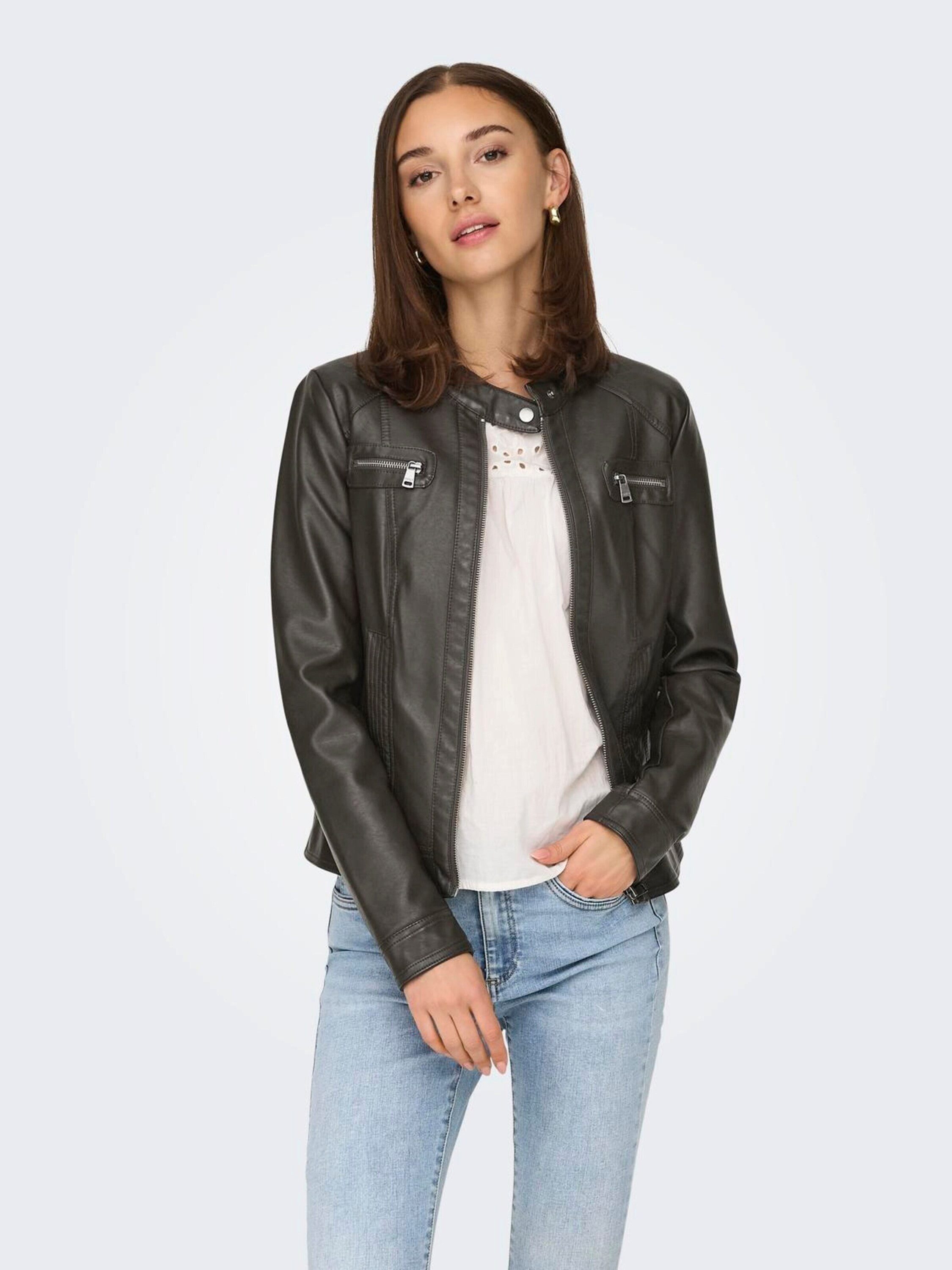 ONLY Lederjacke Bandit (1-St), Teilungsnähte