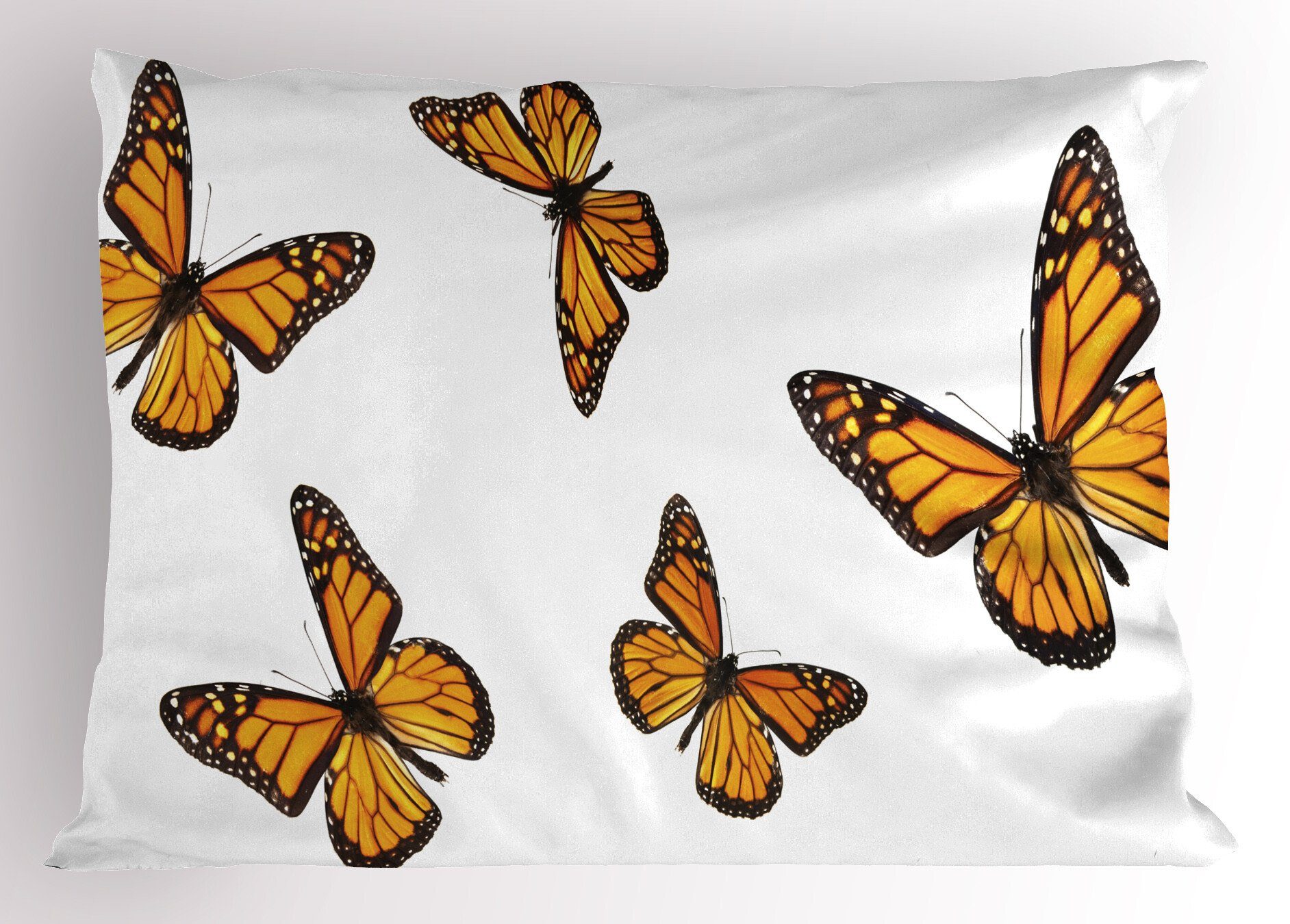 Kissenbezüge Dekorativer Standard King Size Gedruckter Kissenbezug, Abakuhaus (1 Stück), Orange und Schwarz Gracious Winged Insekt