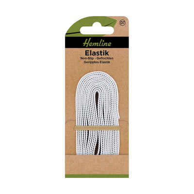 Hemline Stoff Geripptes Elastik Non-Slip 12 mm weiß 2 m