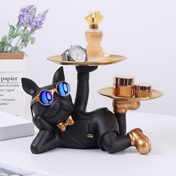 HYTIREBY Tierfigur Französische Bulldogge Figur, (1 St), Modern Skulptur Deko für Flur Wohnzimmer