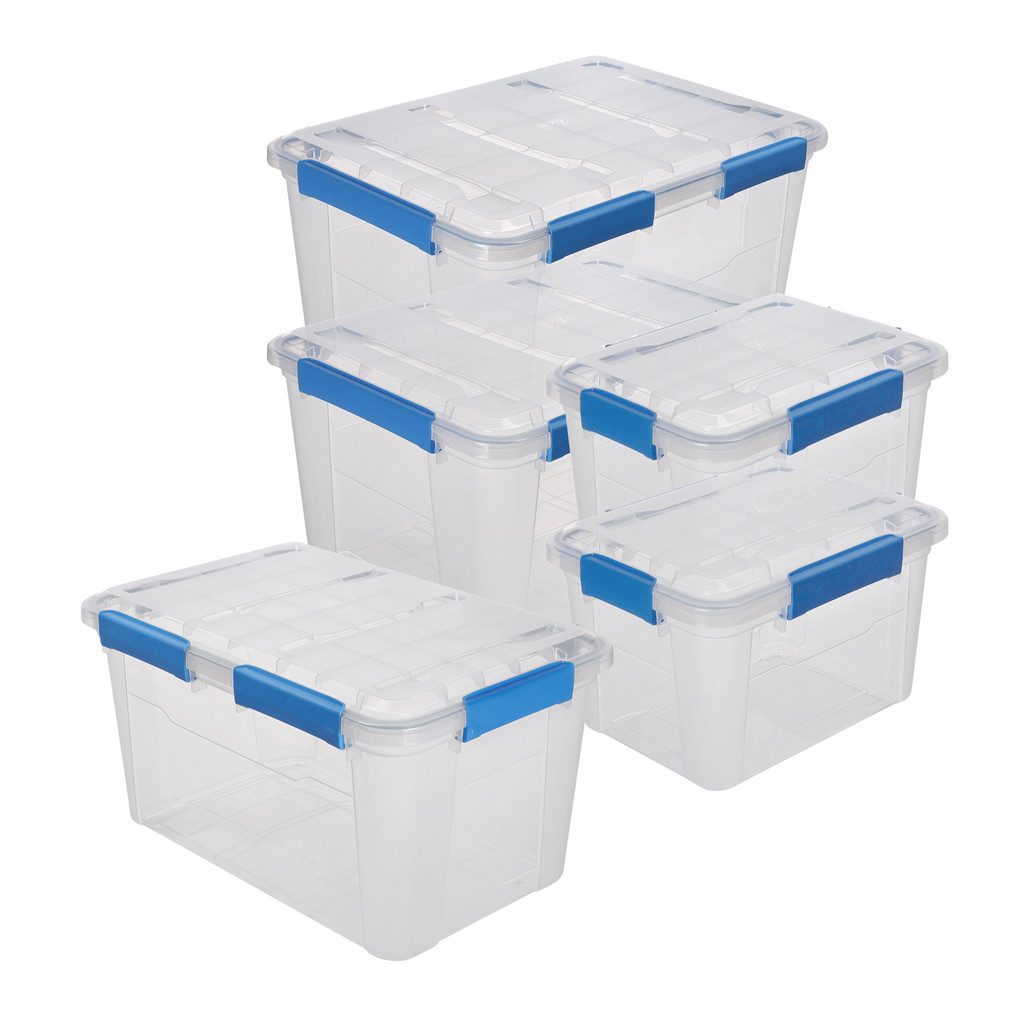 Kreher Aufbewahrungsbox mit Deckel 'IP67' wasserdicht & staubdicht, transparent (Set wählbar)